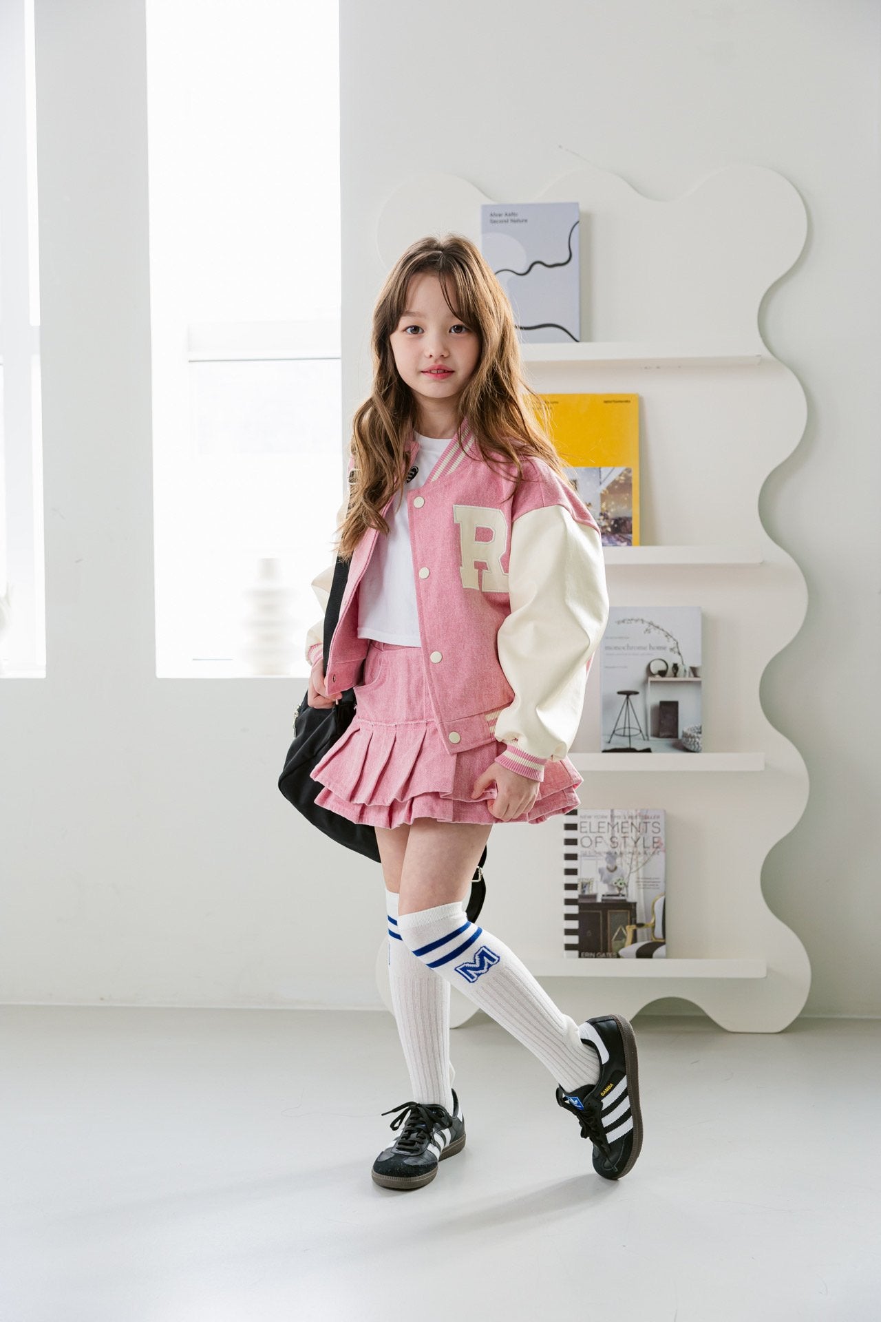 [DOREDORE] R Varsity Jacket_Pink