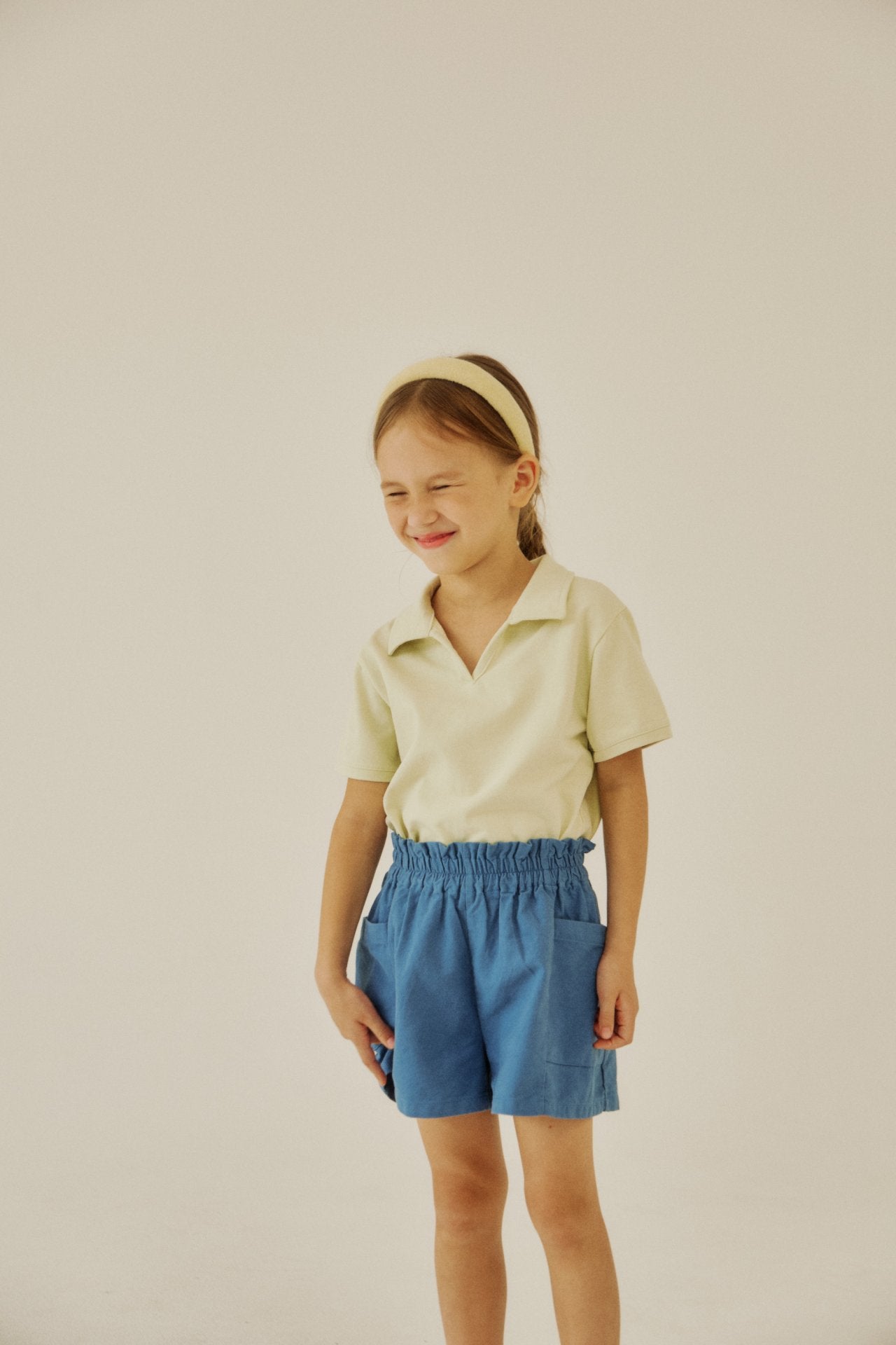 [Soye] Cream frill pants_Blue
