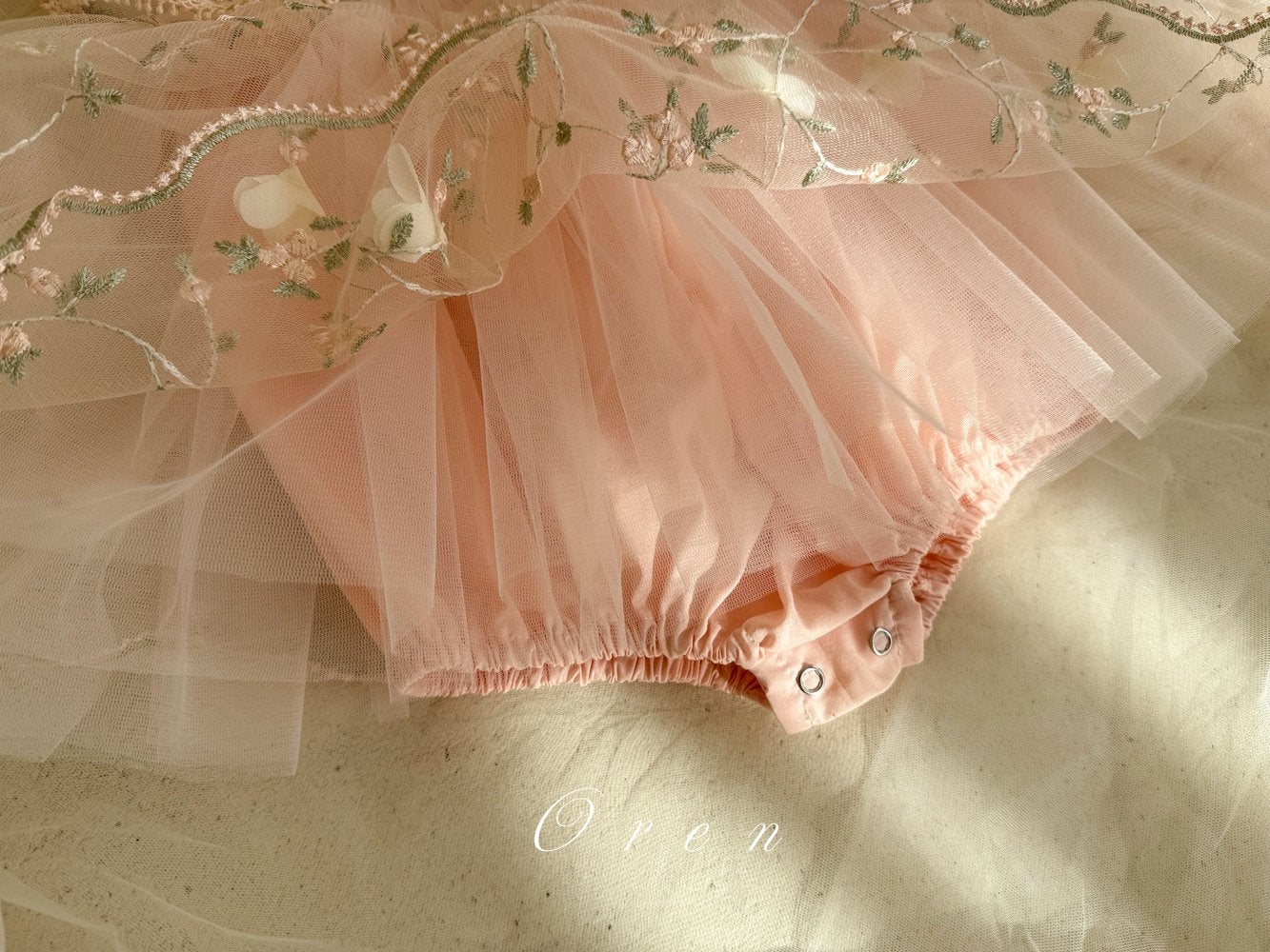 [OREN] Claire Flower Suit(BEBE)_Coral Pink