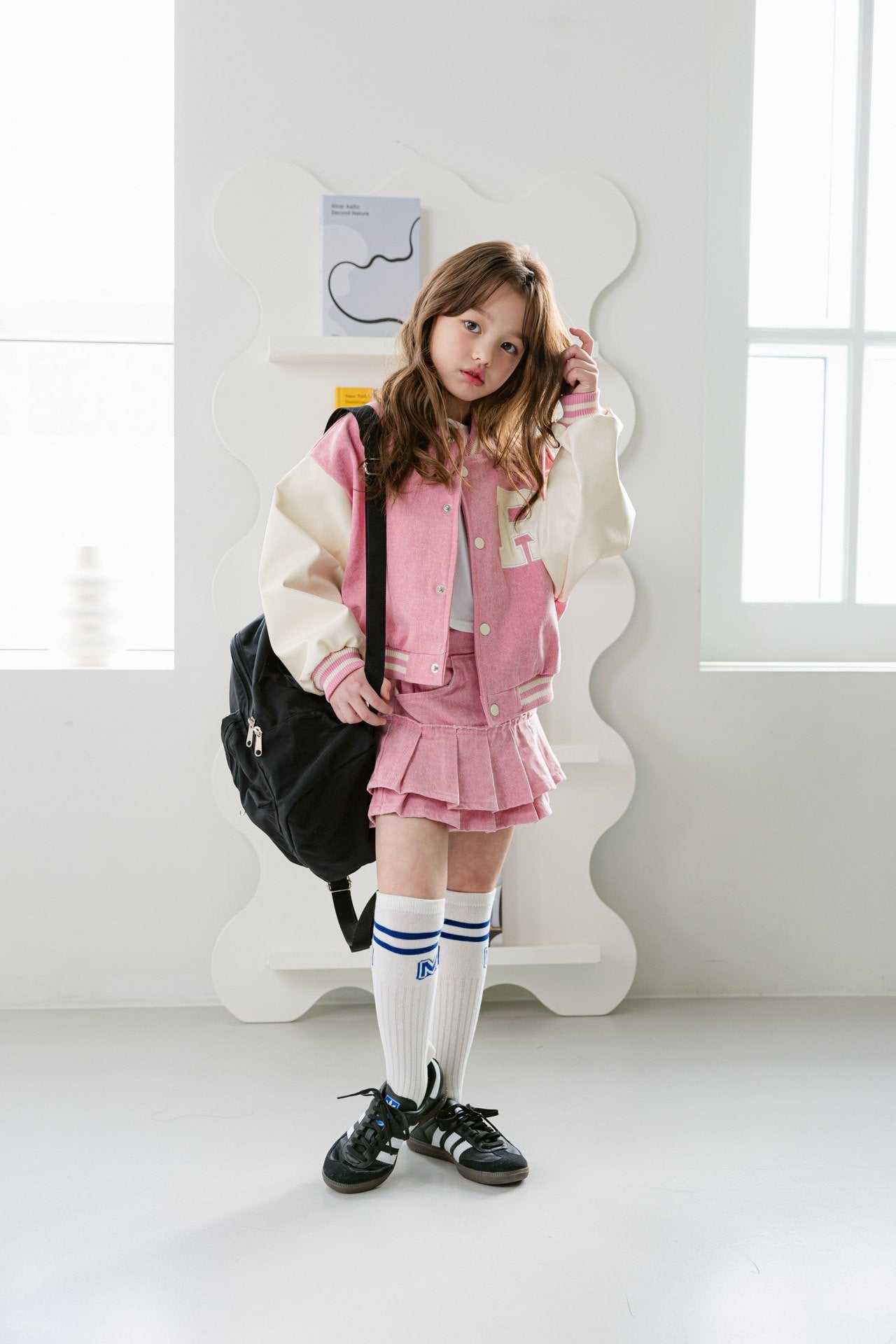 [DOREDORE] R Varsity Jacket_Pink