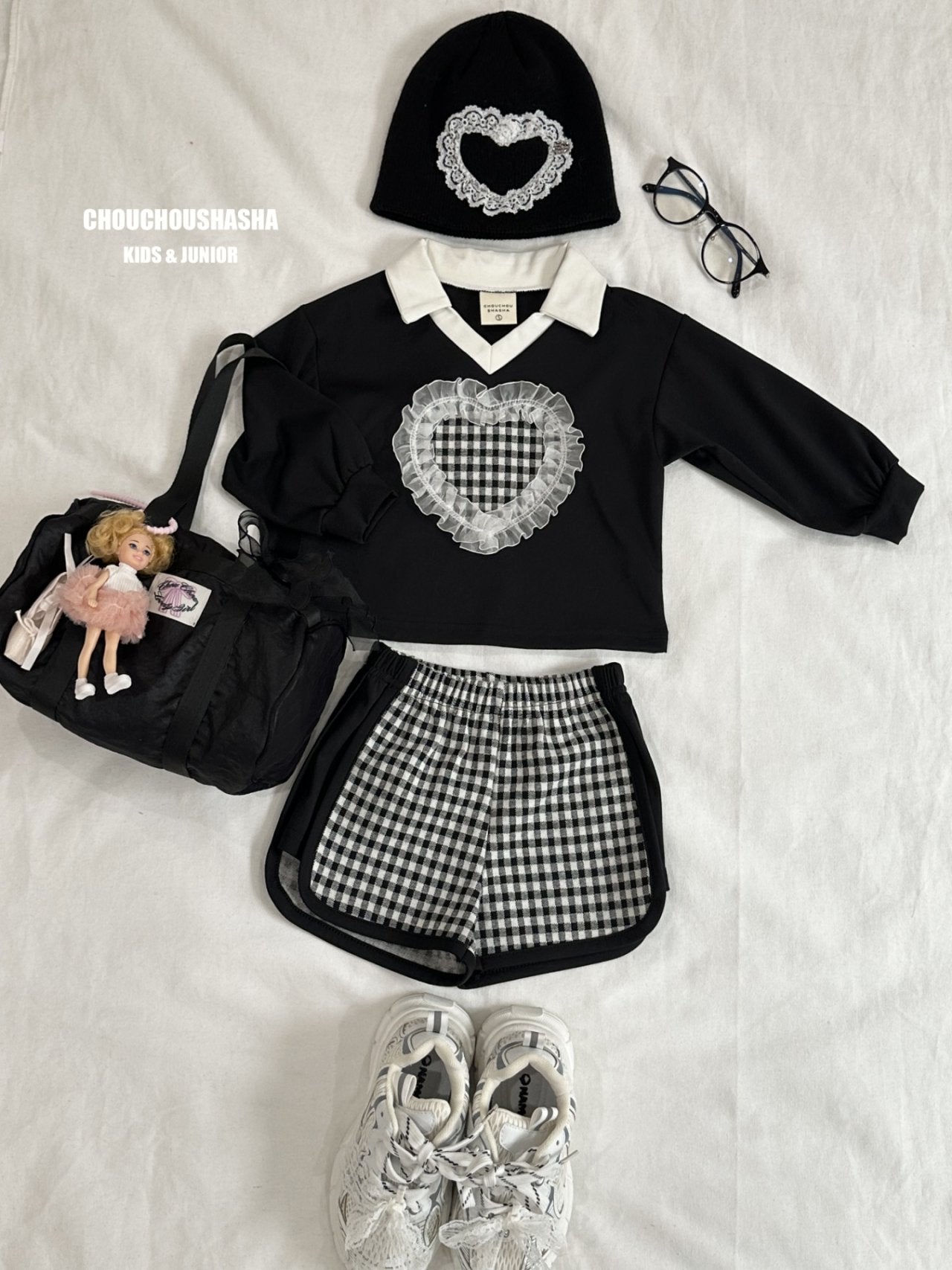 [CHOUCHOUSHASHA] Heart Set-up_Black