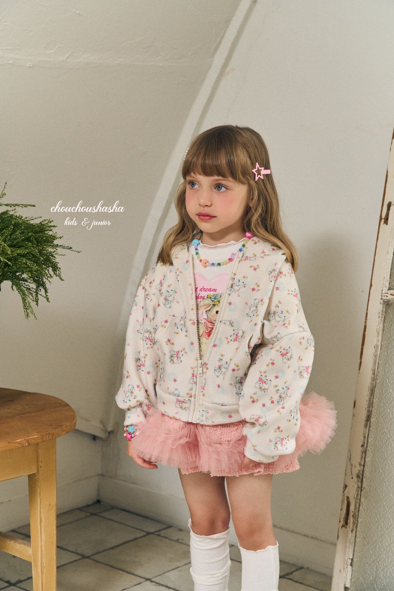[CHOUCHOUSHASHA] Cozy Sheep Print Hoodie_Ivory