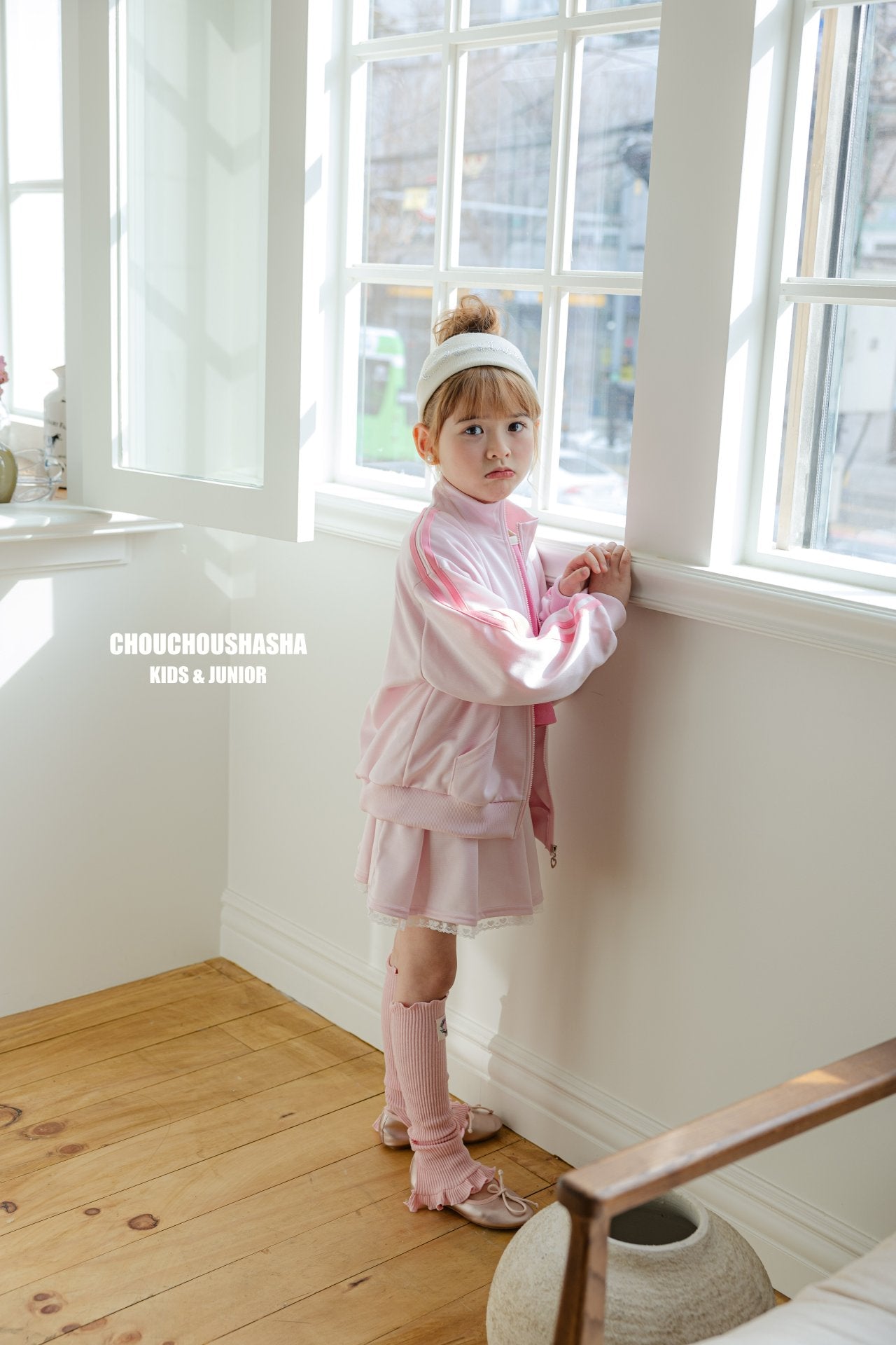 [CHOUCHOUSHASHA] 99 Girls Zip-up Jumper_Pink