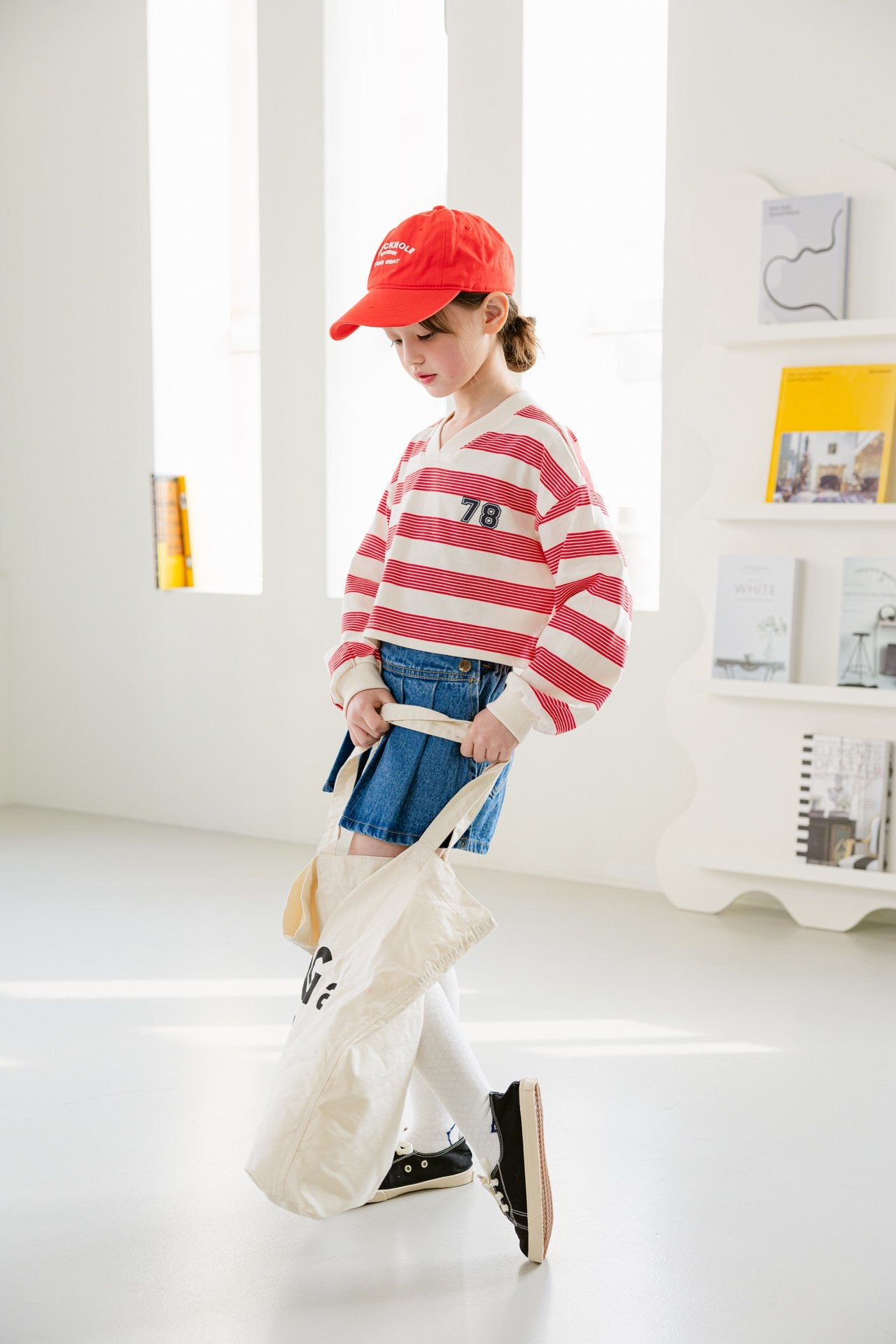 [DOREDORE] Stripe 78 Crop T-shirt_2colors