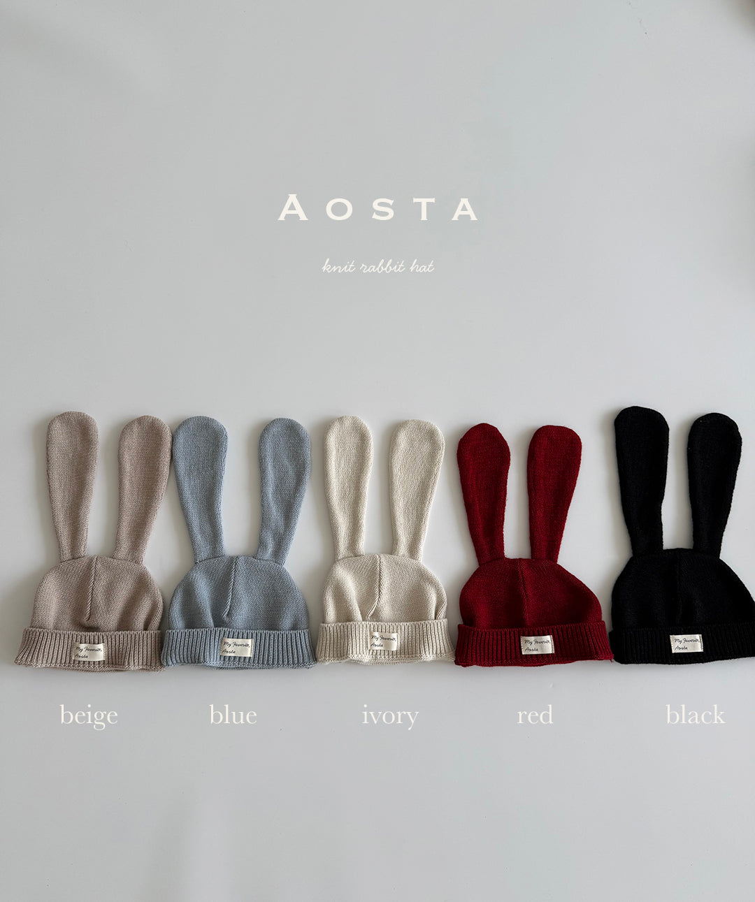 [AOSTA] Knit_Rabbit_Hat_5colors