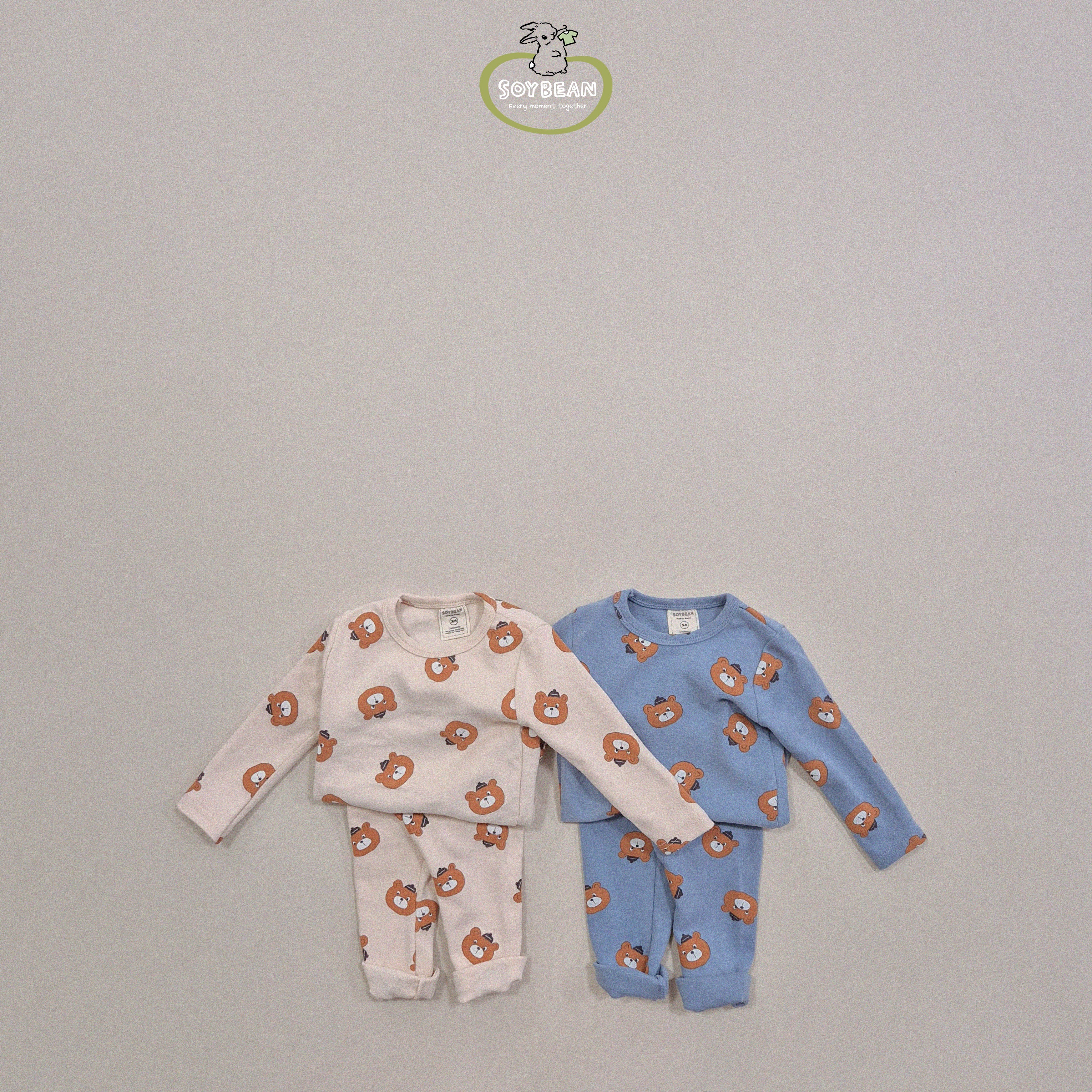 [SOYBEAN] Napping_Bear_Roomwear_Set-up_2colors