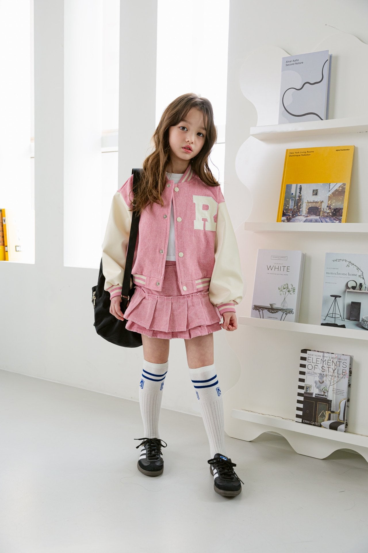 [DOREDORE] R Varsity Jacket_Pink