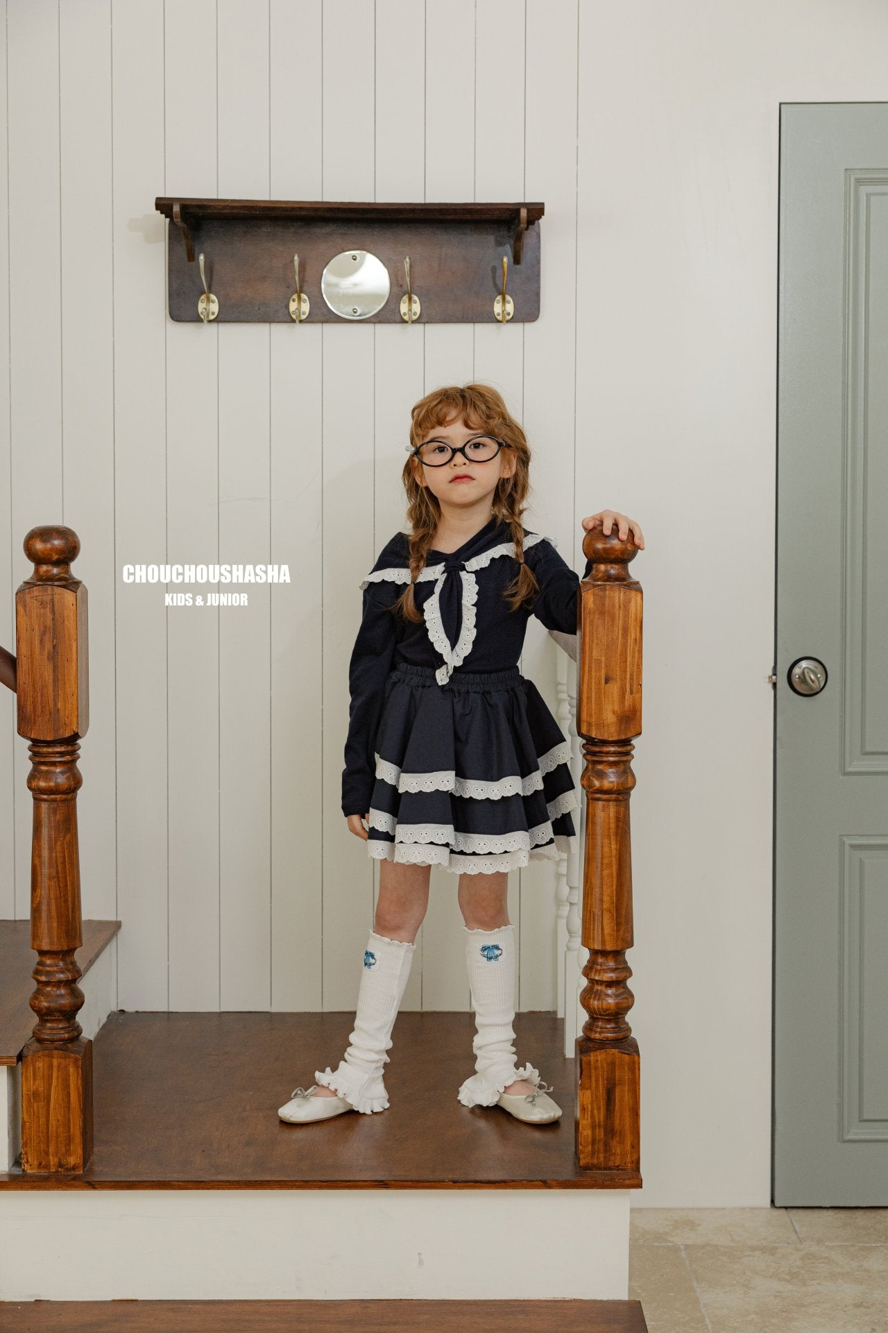 [CHOUCHOUSHASHA] Emily Blouse T-shirt_Navy