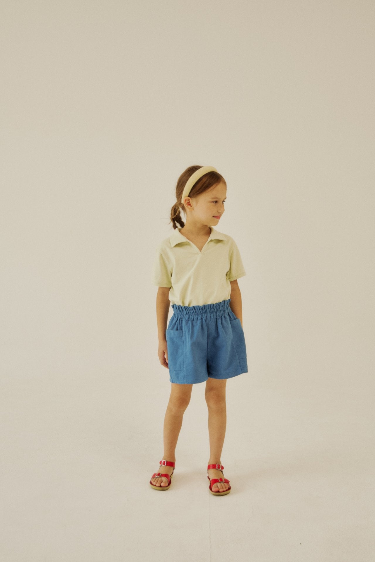 [Soye] Cream frill pants_Blue