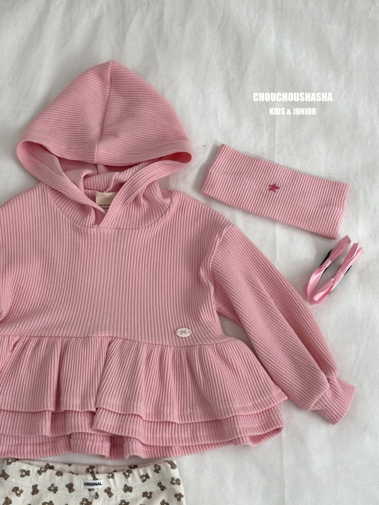 [CHOUCHOUSHASHA] Plop Hoodie T-shirt_Pink