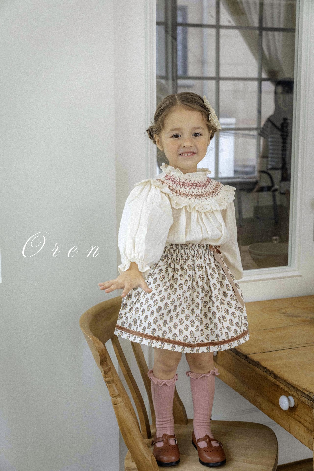 [OREN] (KIDS)Caramel Flare Skirt_2colors