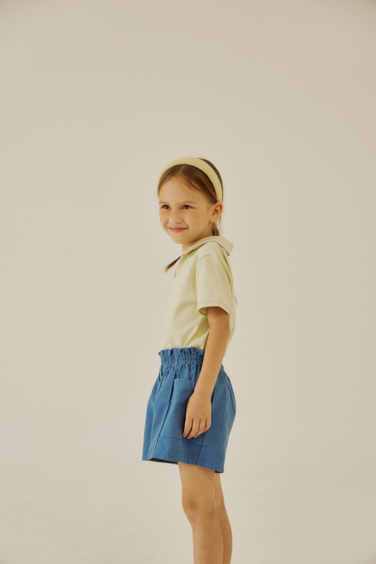 [Soye] Cream frill pants_Blue
