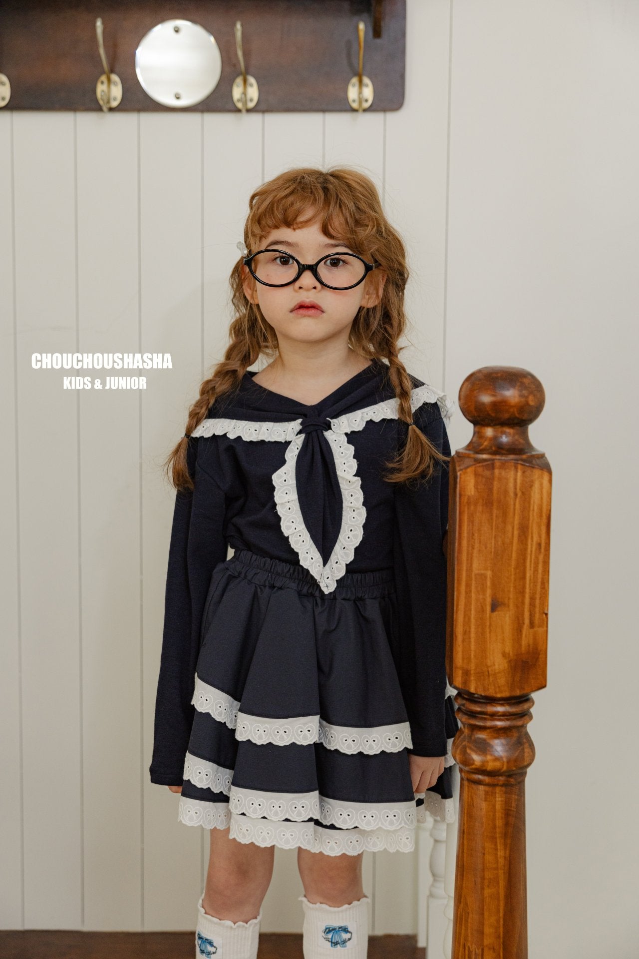 [CHOUCHOUSHASHA] Emily Blouse T-shirt_Navy