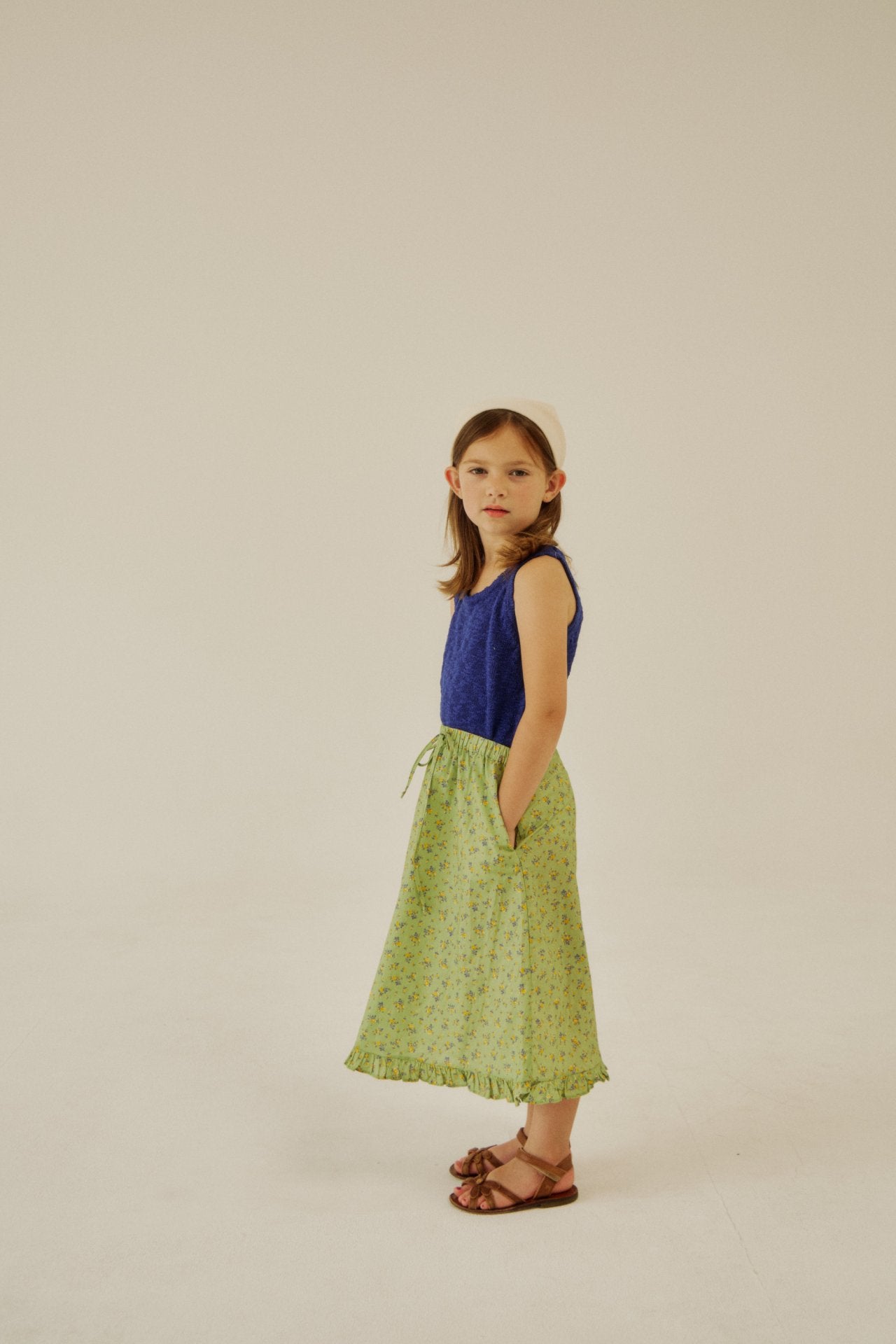 [Soye] Shoe frill long skirt_Green