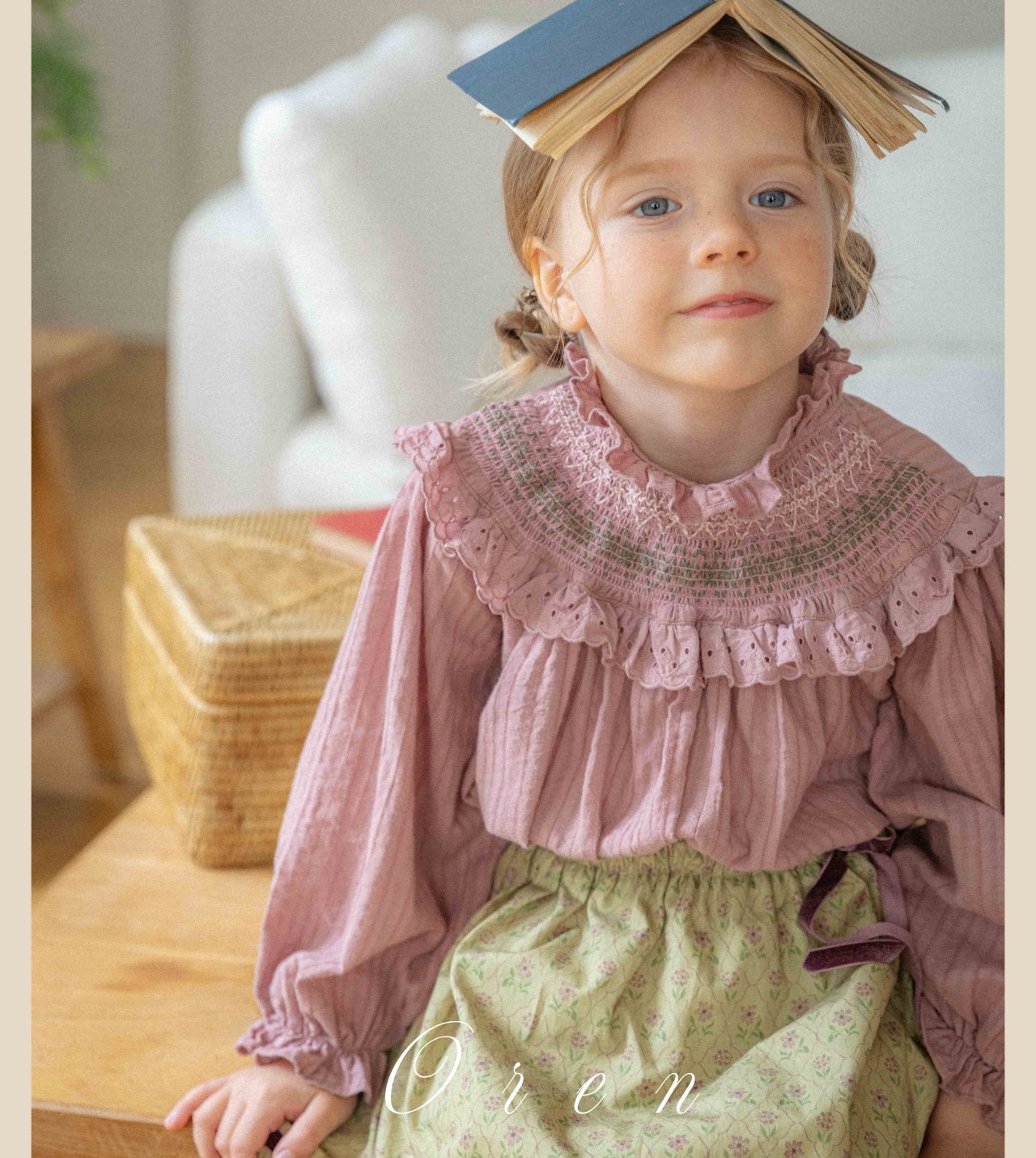 [OREN] (KIDS)Rosis Smocked Blouse_2colors