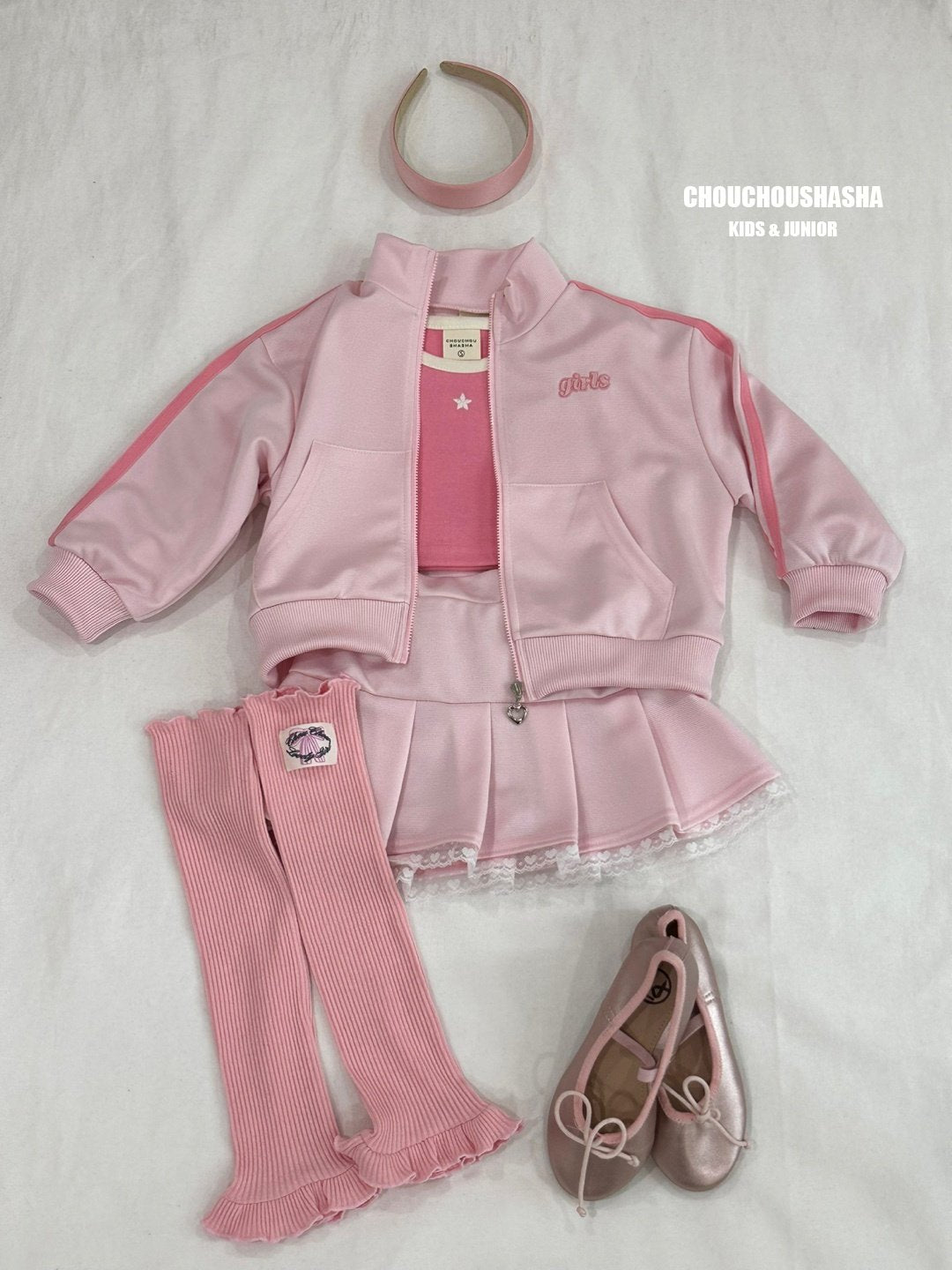 [CHOUCHOUSHASHA] 99 Girls Zip-up Jumper_Pink