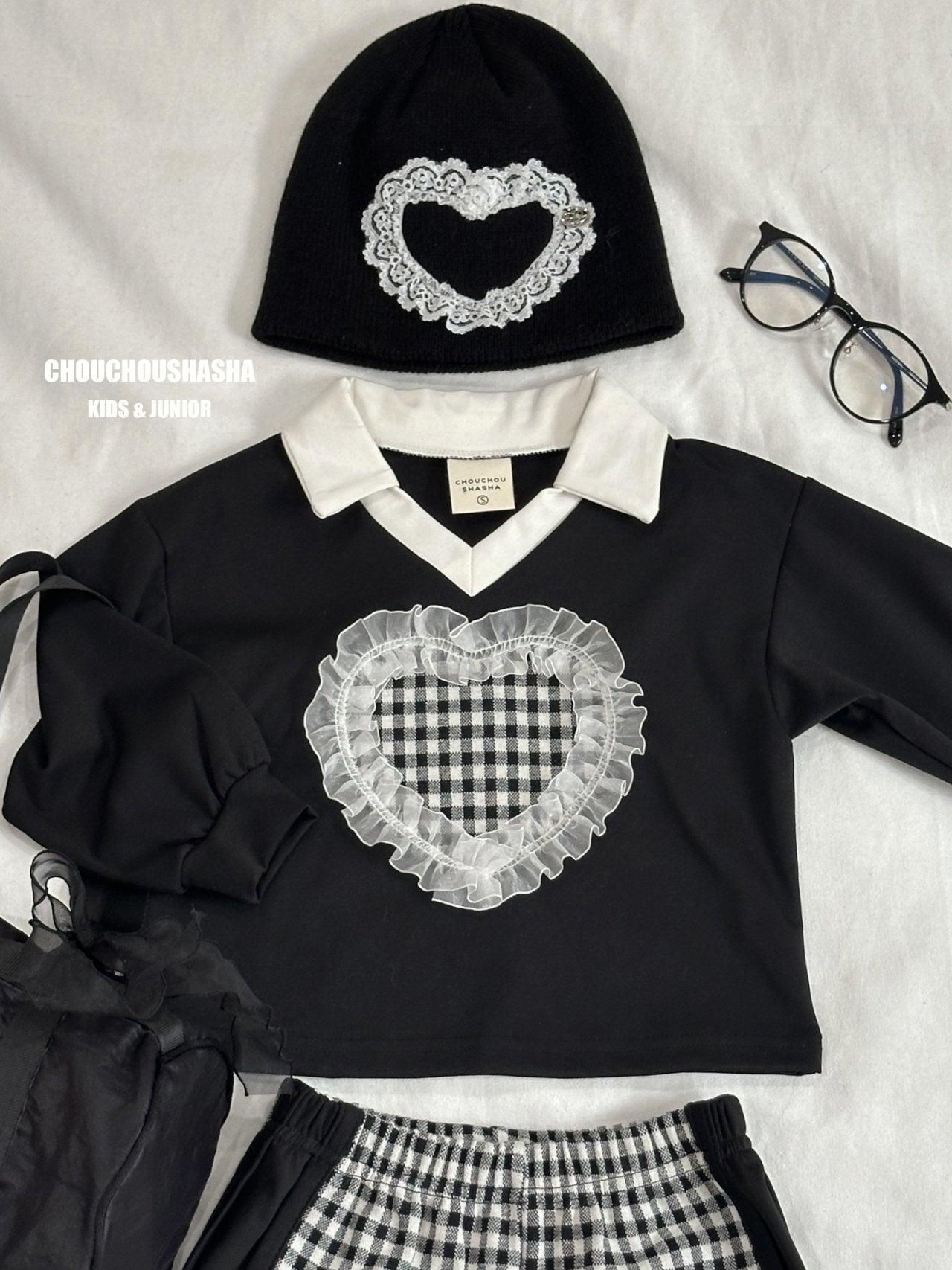 [CHOUCHOUSHASHA] Heart Set-up_Black