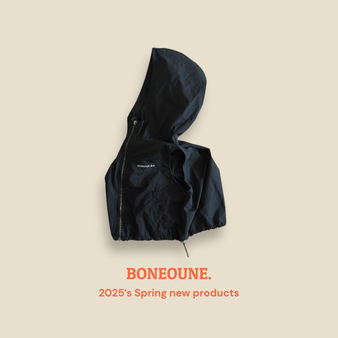 [BONEOUNE] Mona Hoodie Zip-up Vest_2colors