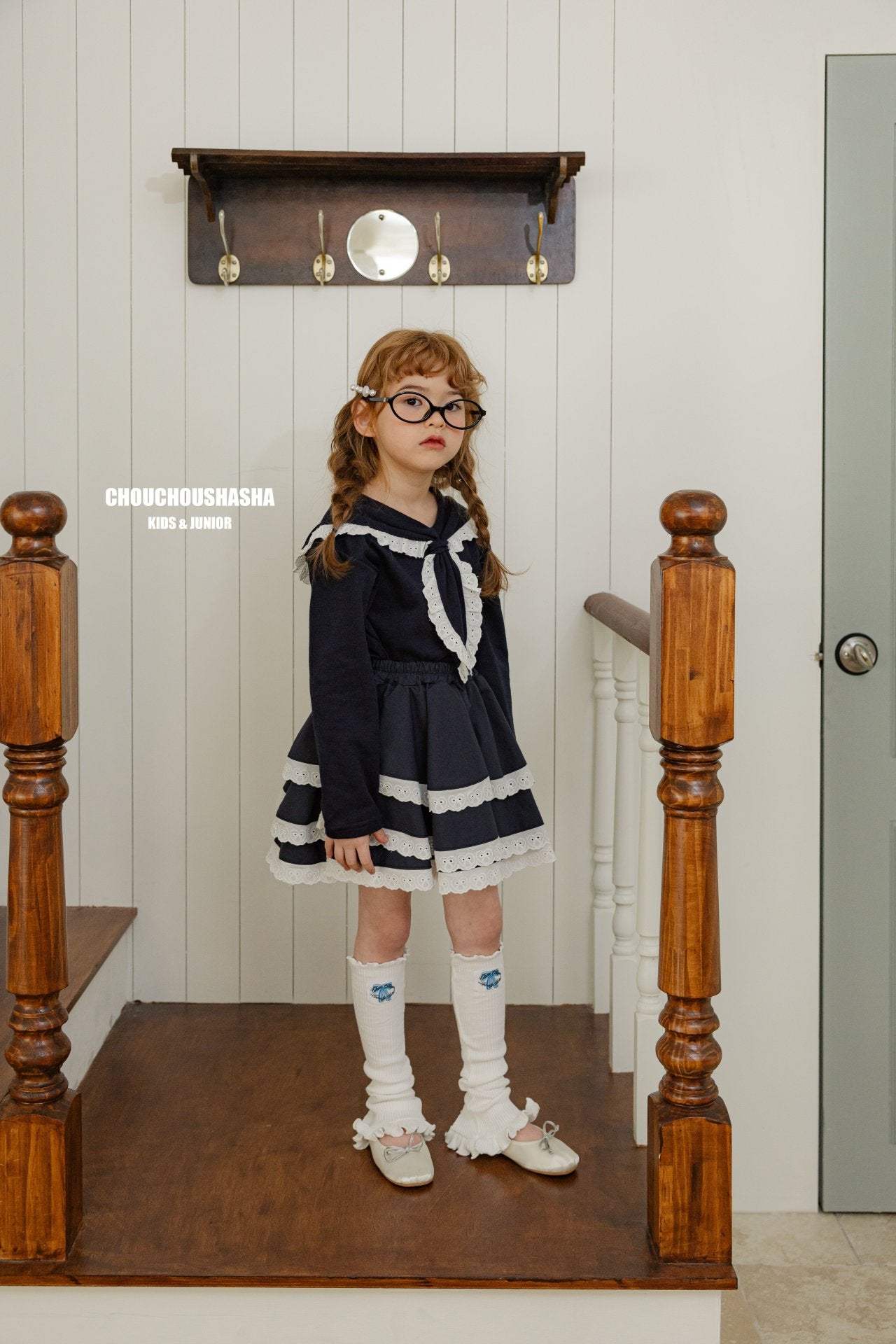 [CHOUCHOUSHASHA] Emily Blouse T-shirt_Navy