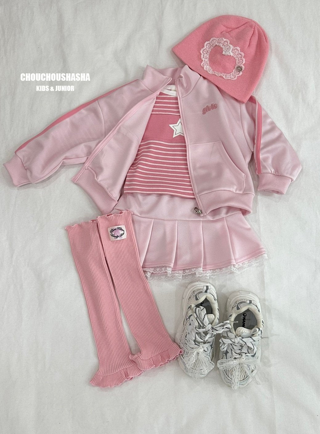 [CHOUCHOUSHASHA] 99 Girls Zip-up Jumper_Pink