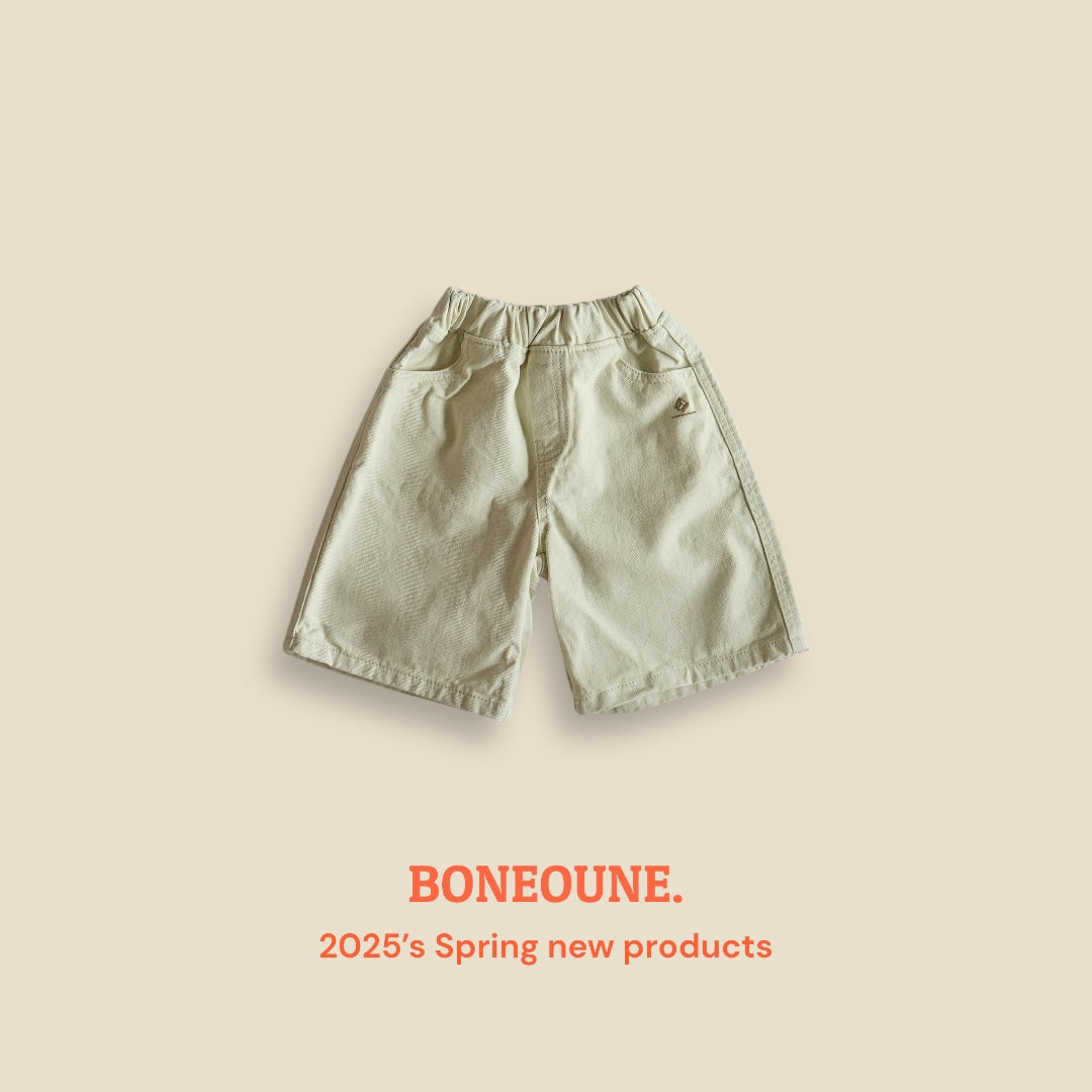 [BONEOUNE] Cotton Bermuda Pants_Cream