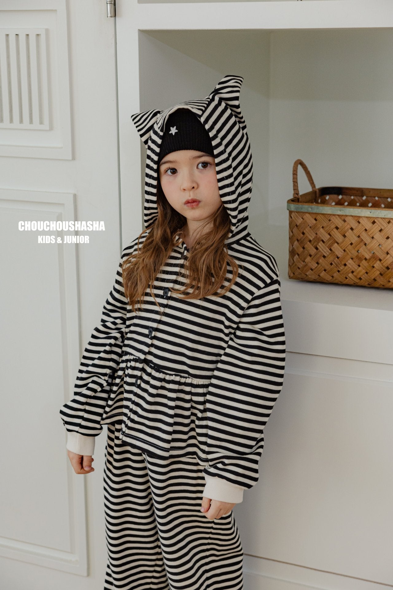 [CHOUCHOUSHASHA] Kitsch Hoodie Cardigan_Black