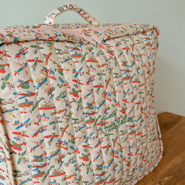 [FAIS DODO BÉBÉ] Cotton Travel Bag (Liberty)_Airplanes