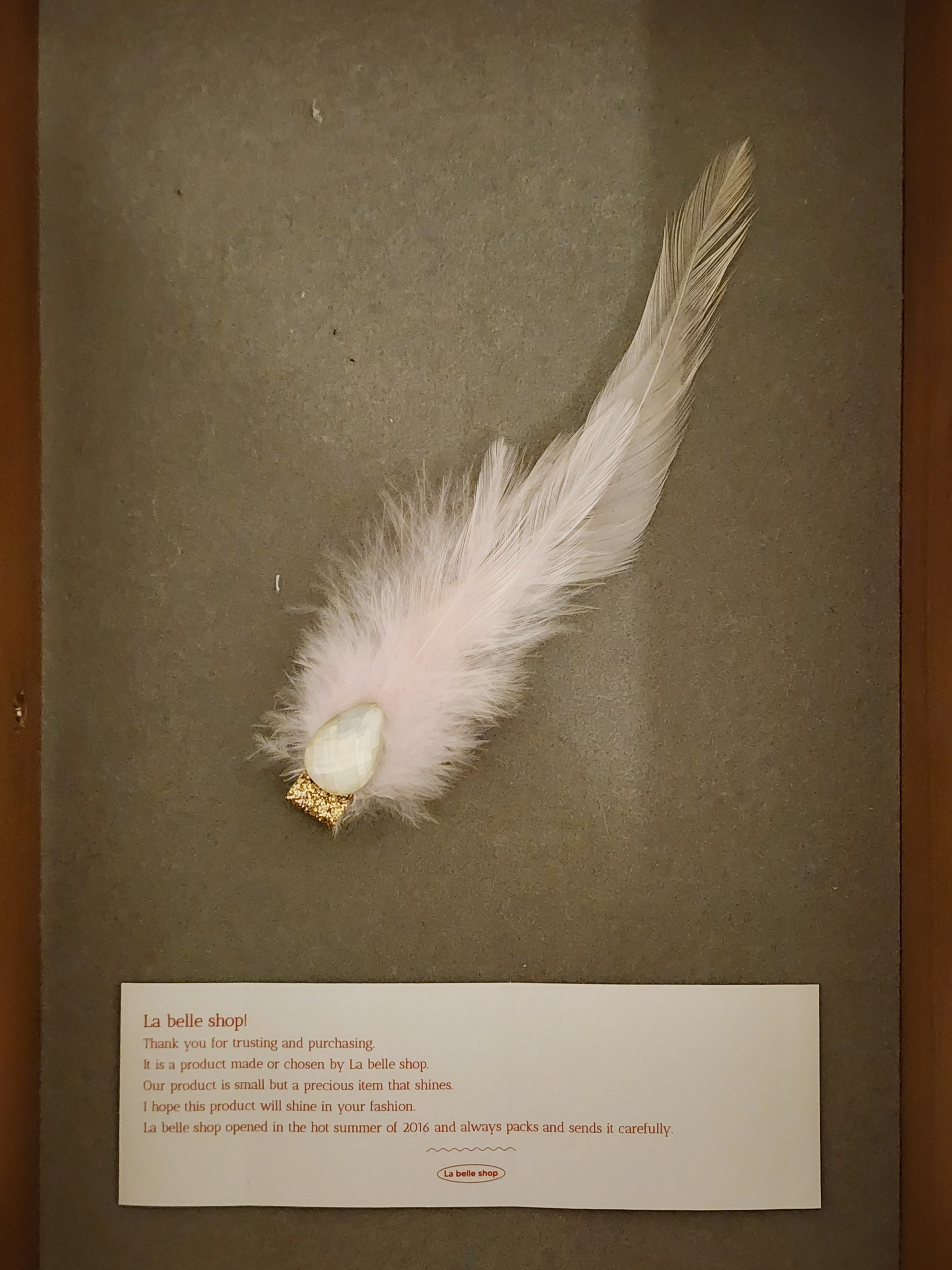 [La Belle] Pink Feather Hairpin