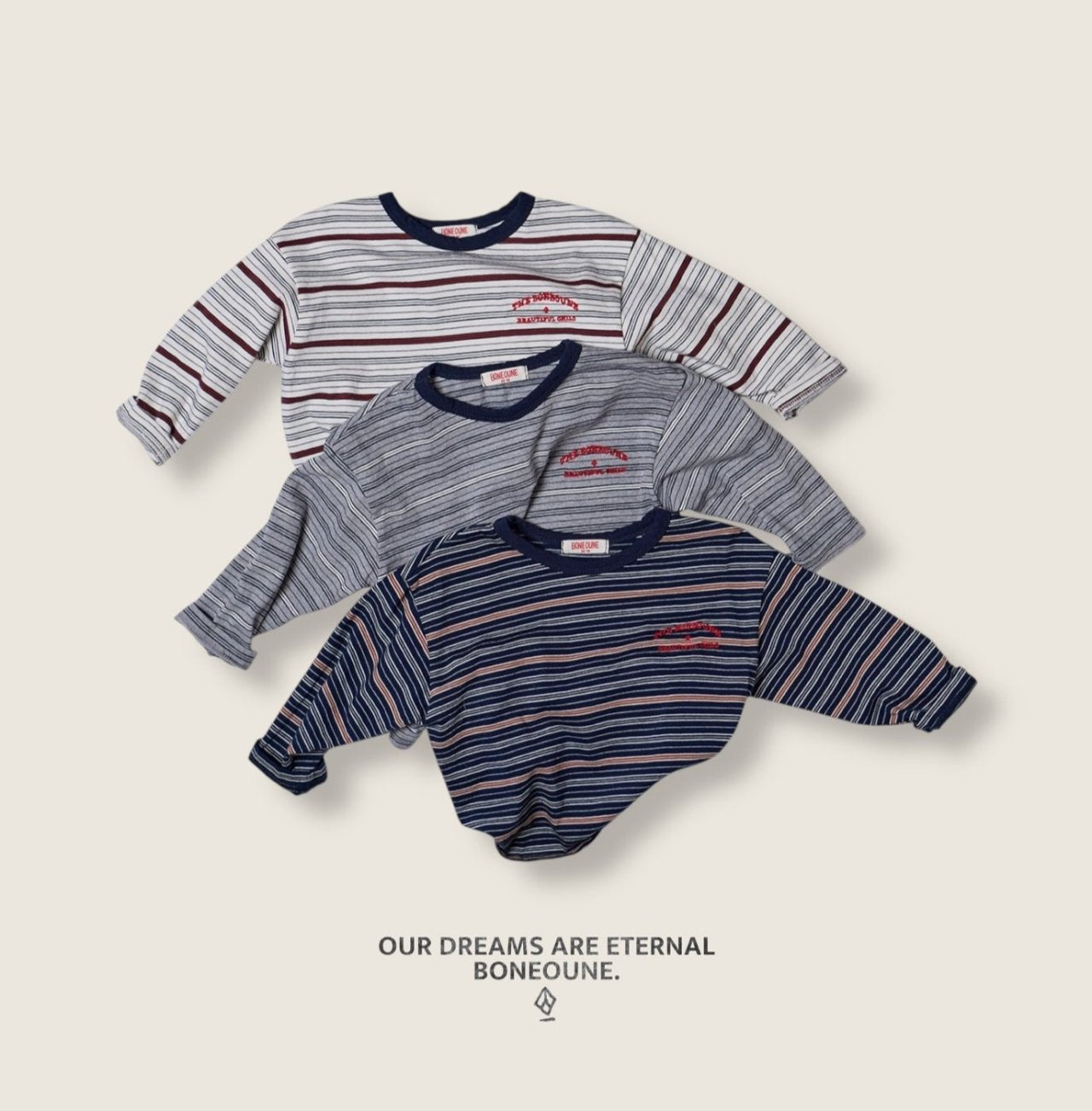 [BONEOUNE] British Stripe T-shirt_3colors