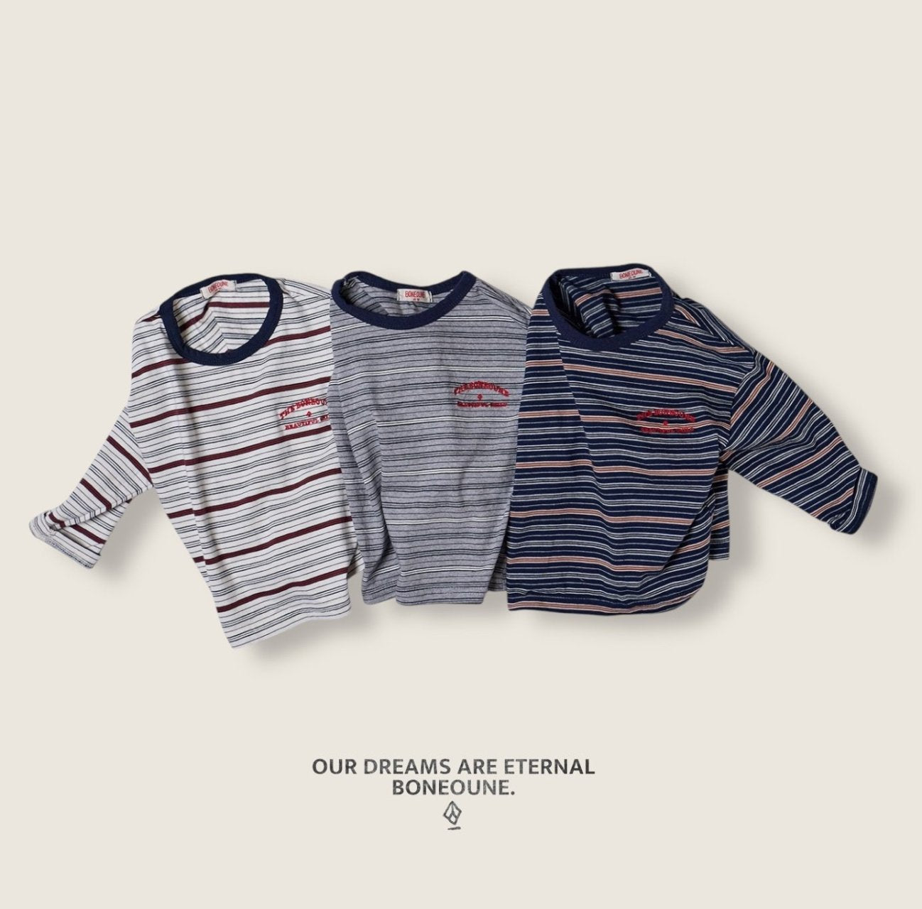 [BONEOUNE] British Stripe T-shirt_3colors