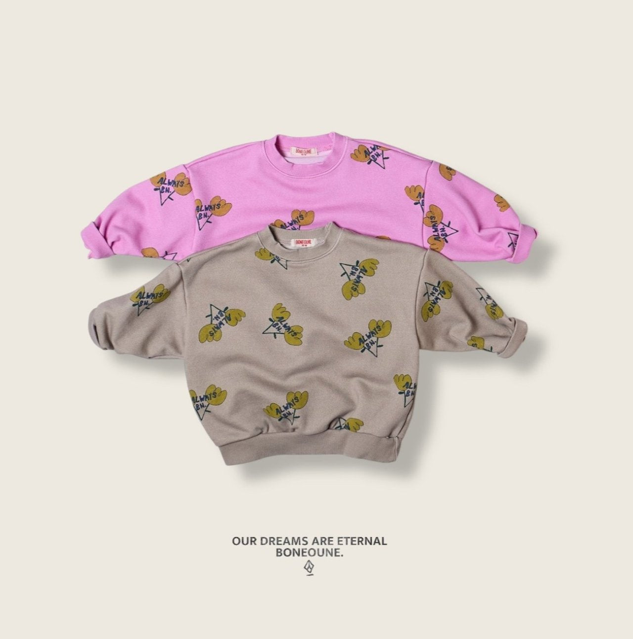 [BONEOUNE] Always Flower Sweatshirt_2colors