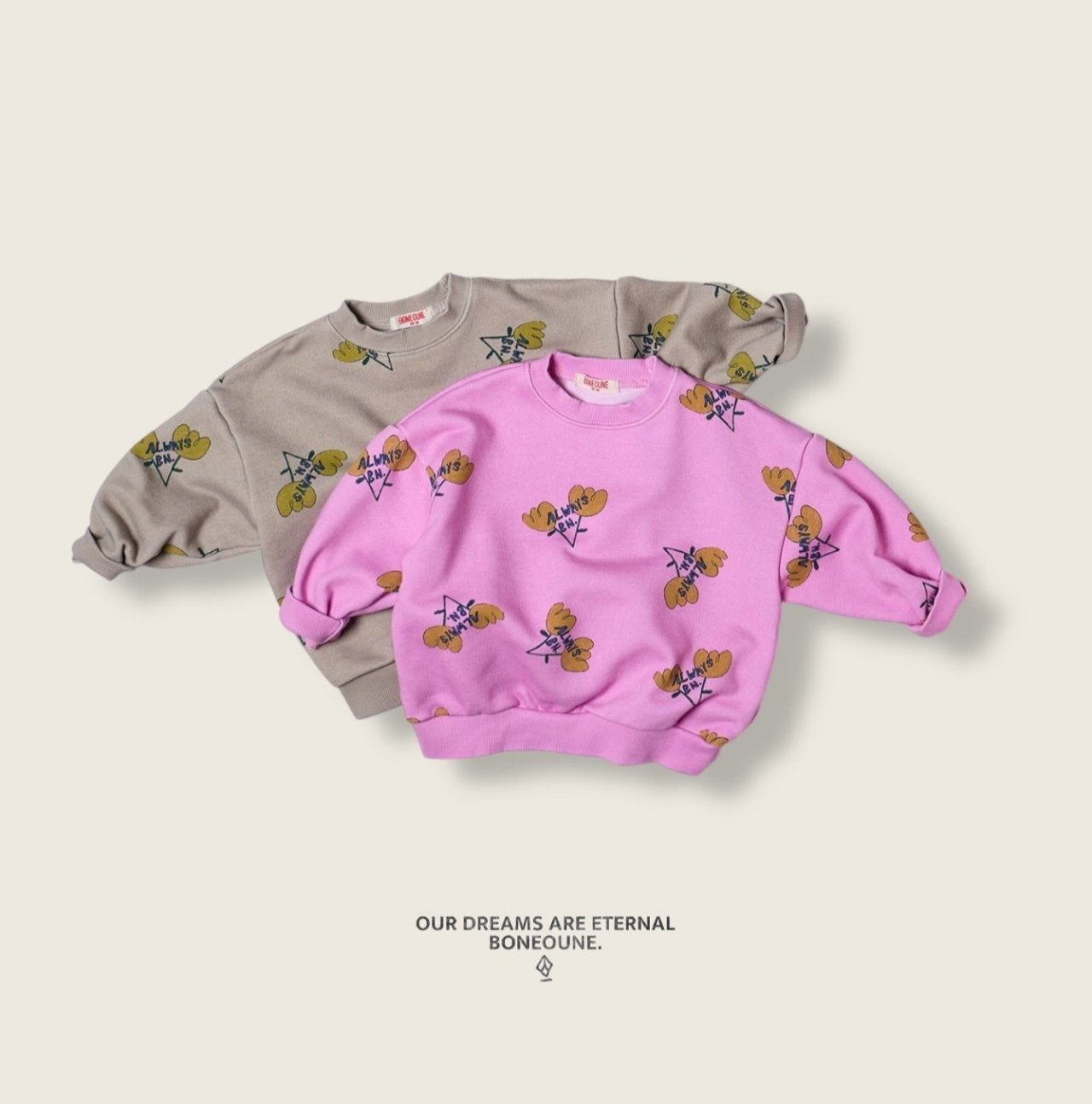[BONEOUNE] Always Flower Sweatshirt_2colors