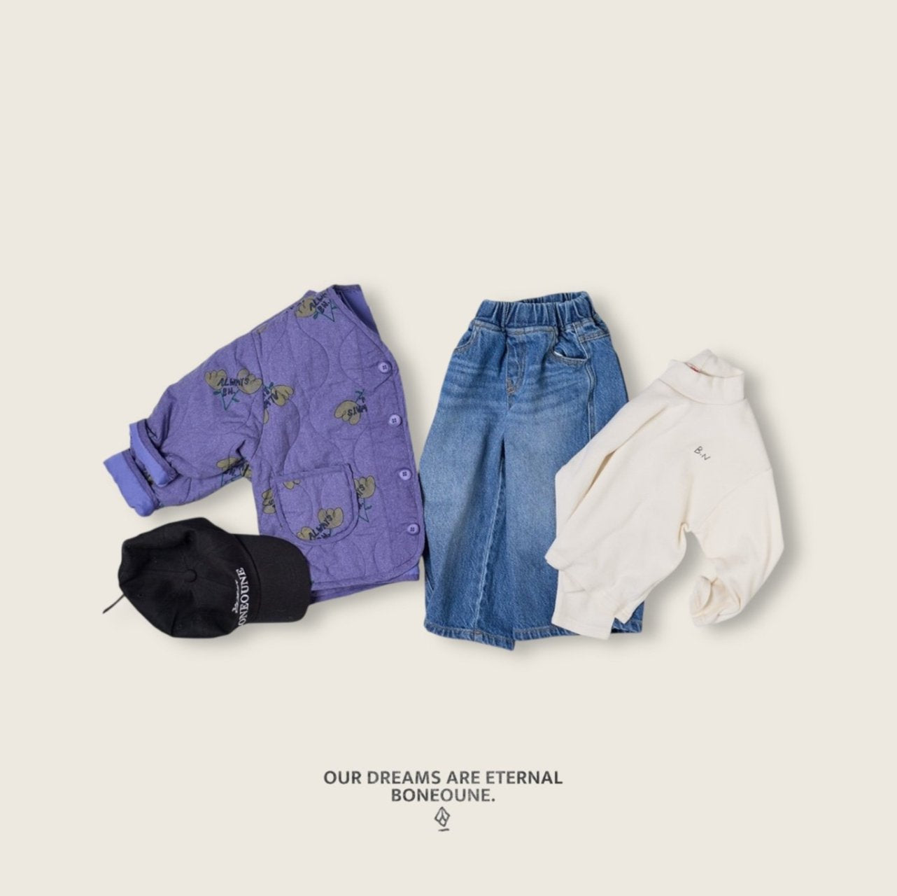 [BONEOUNE] Two-Flower Quilted Overlap Jacket_Purple