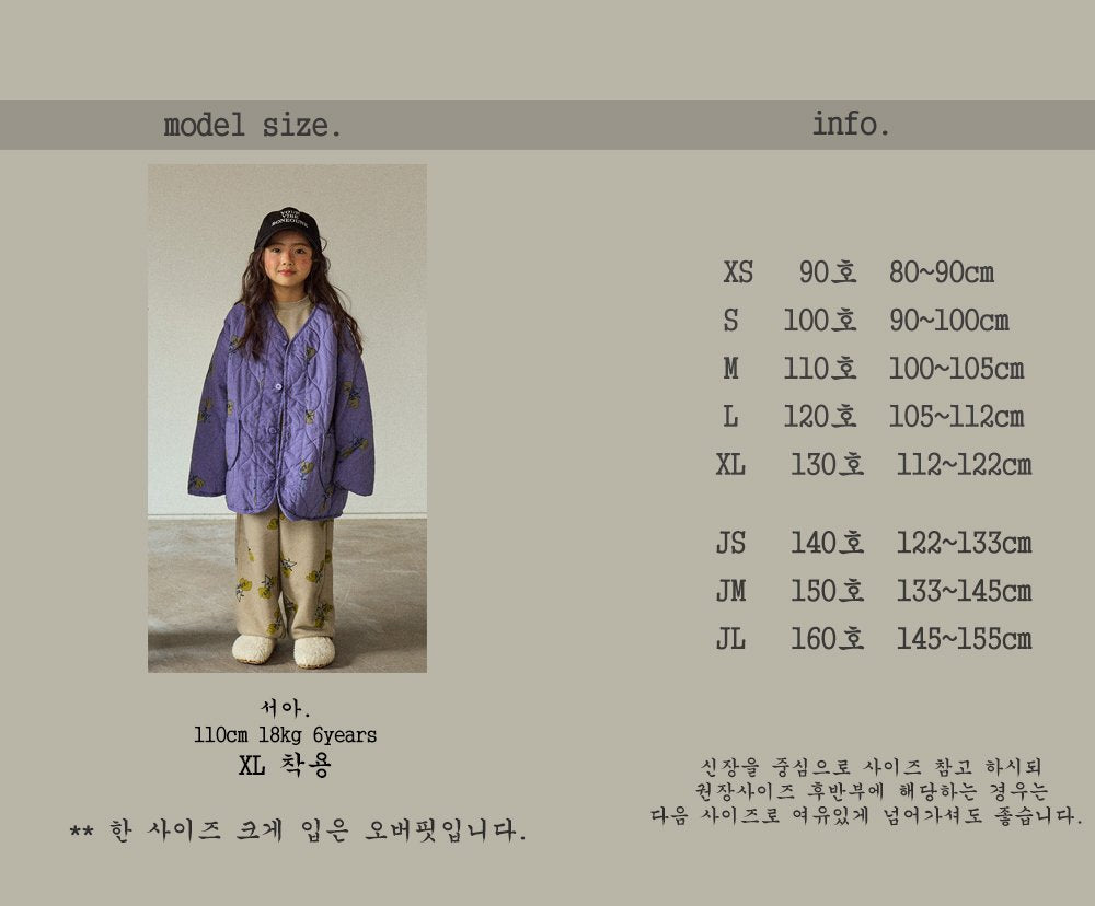 [BONEOUNE] Two-Flower Quilted Overlap Jacket_Purple