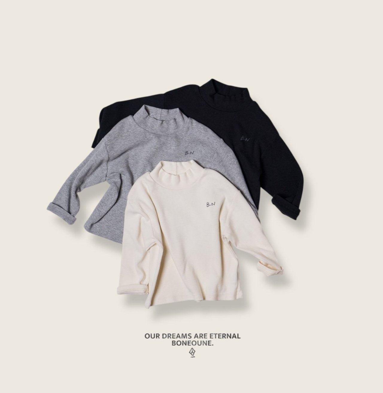 [BONEOUNE] Mild Ribbed Turtleneck_3colors