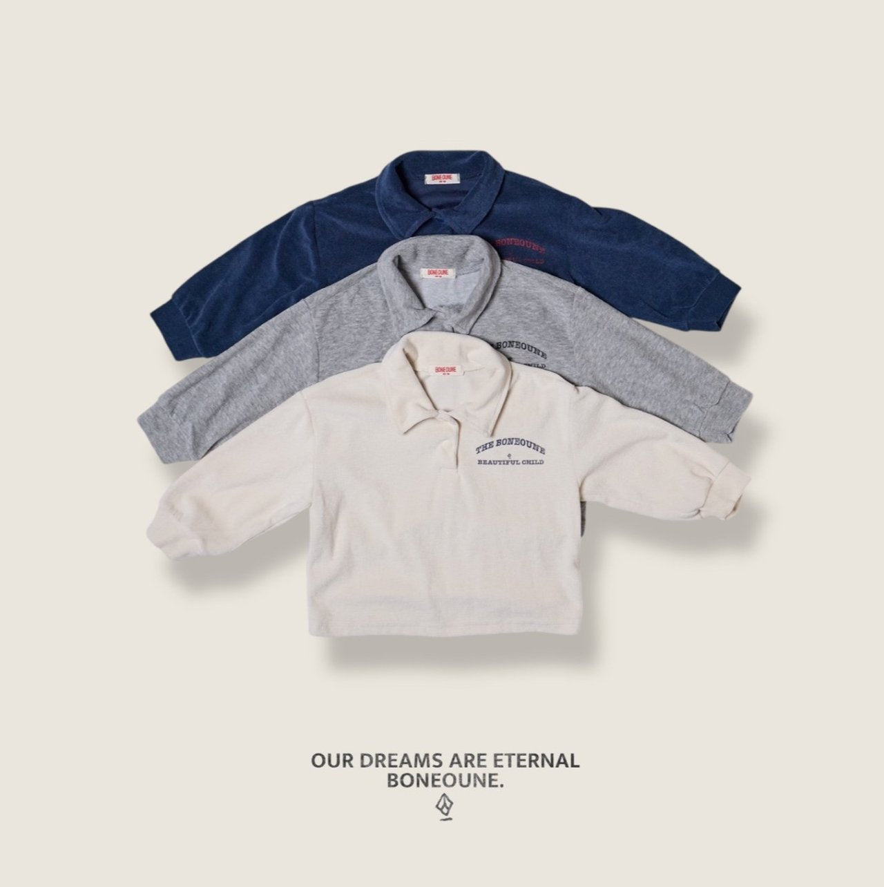 [BONEOUNE] Terry Collar T-shirt_3colors
