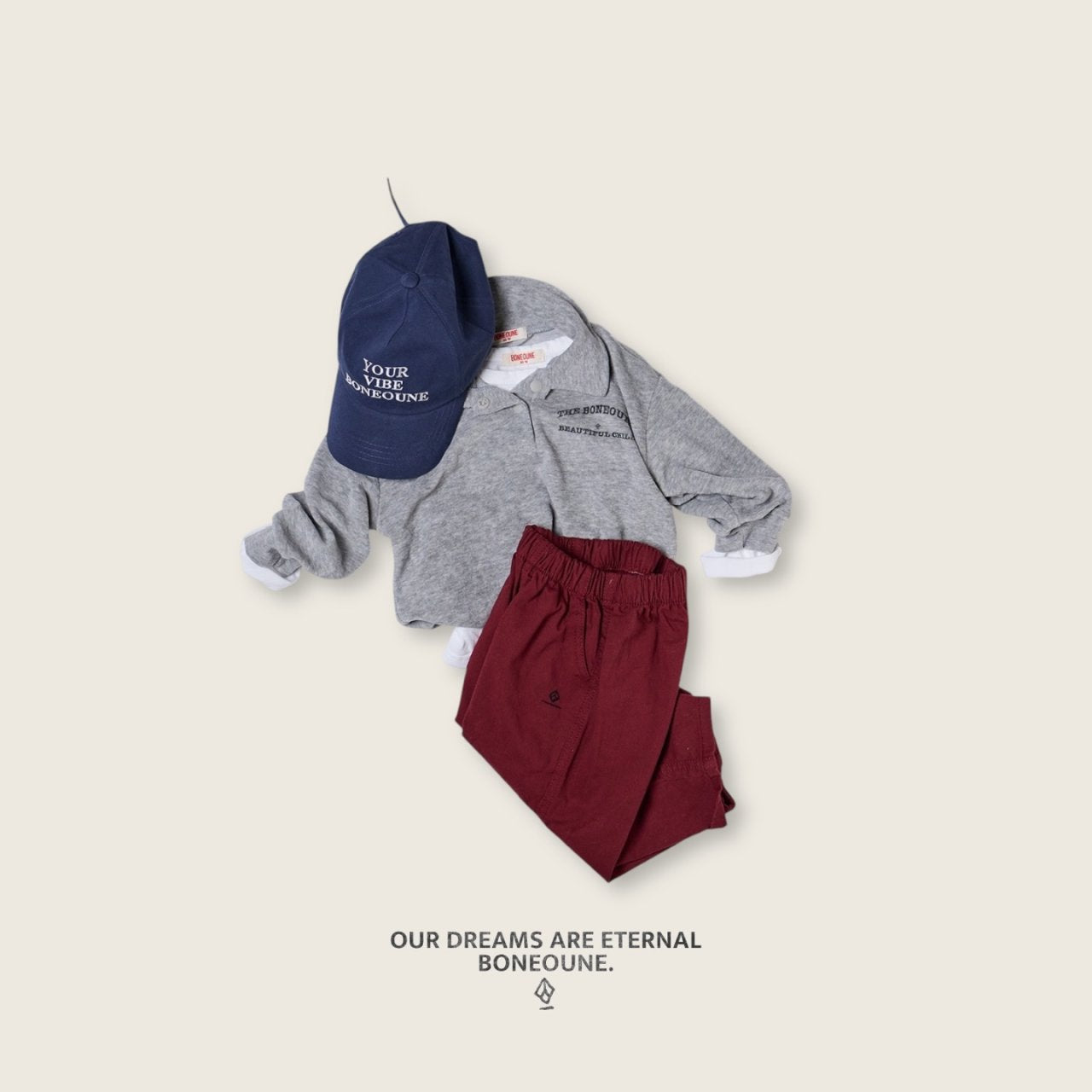 [BONEOUNE] Terry Collar T-shirt_3colors