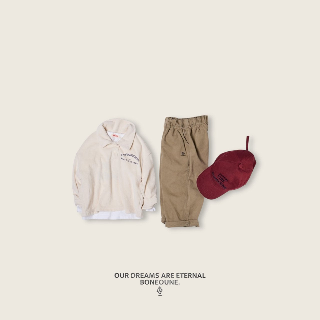[BONEOUNE] Terry Collar T-shirt_3colors