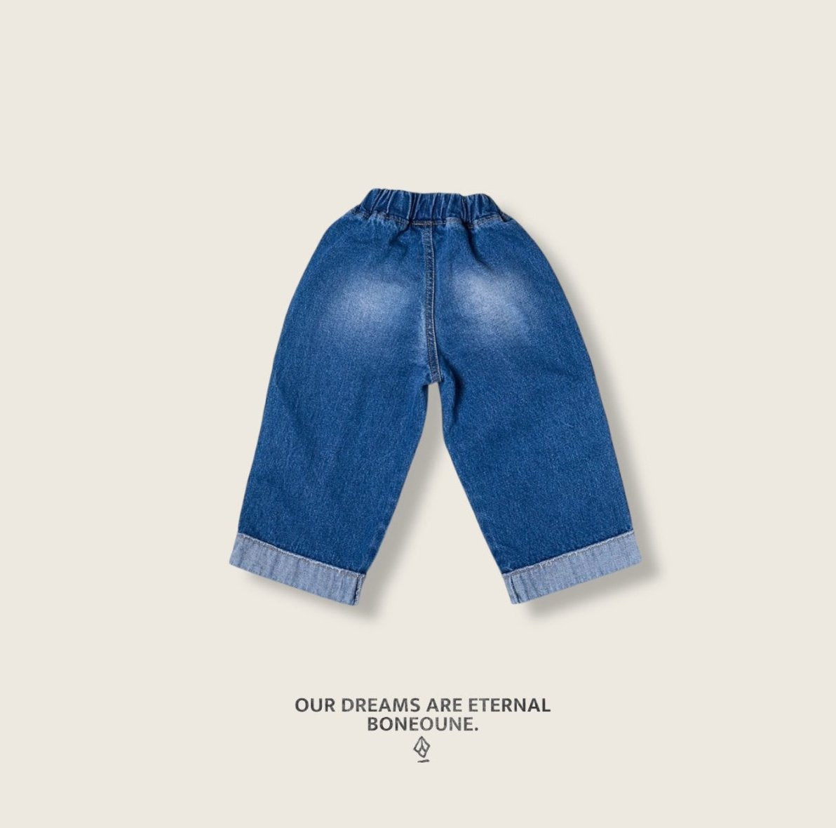 [BONEOUNE] Roll-Up Denim Pants_Denim