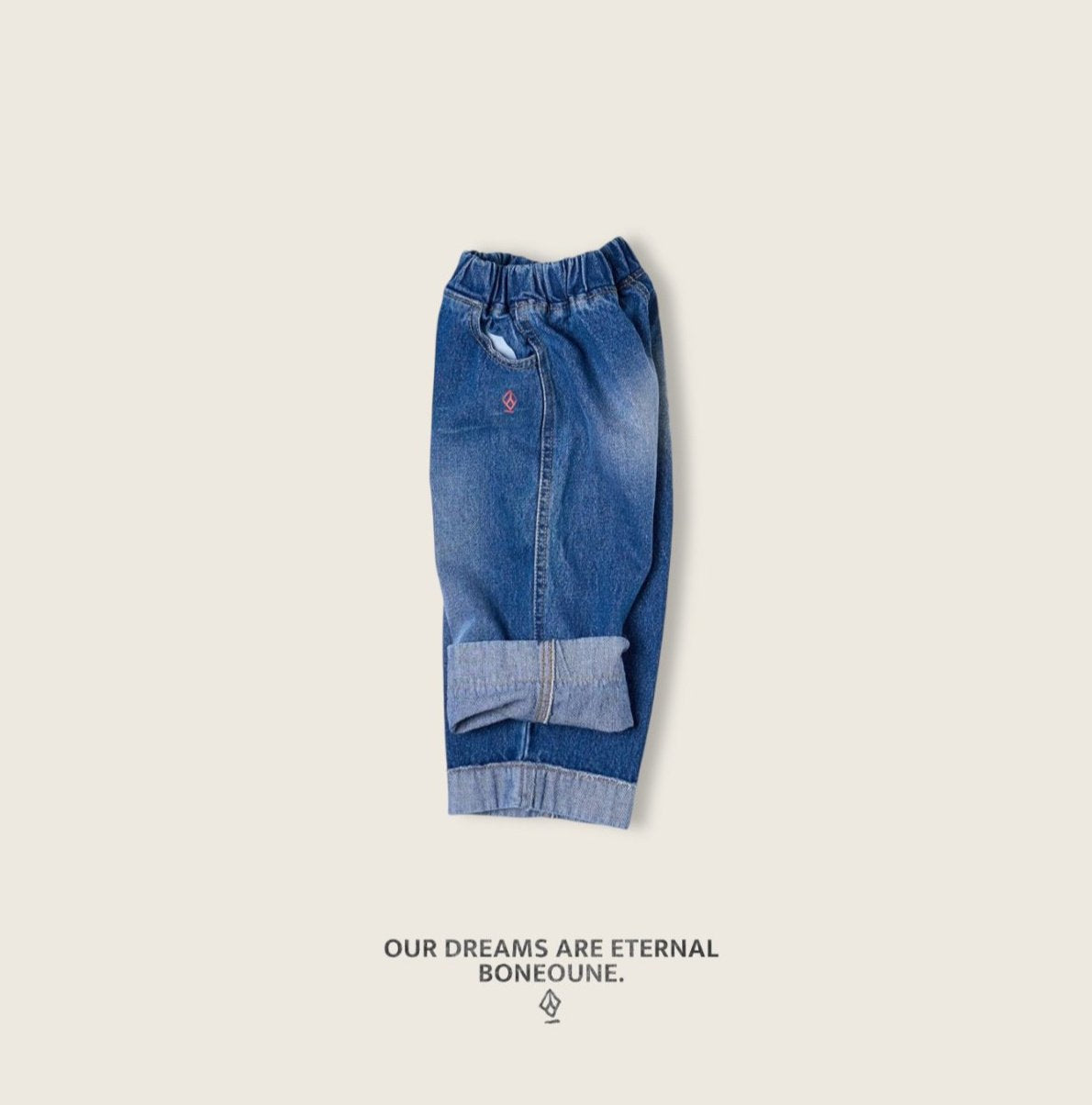 [BONEOUNE] Roll-Up Denim Pants_Denim