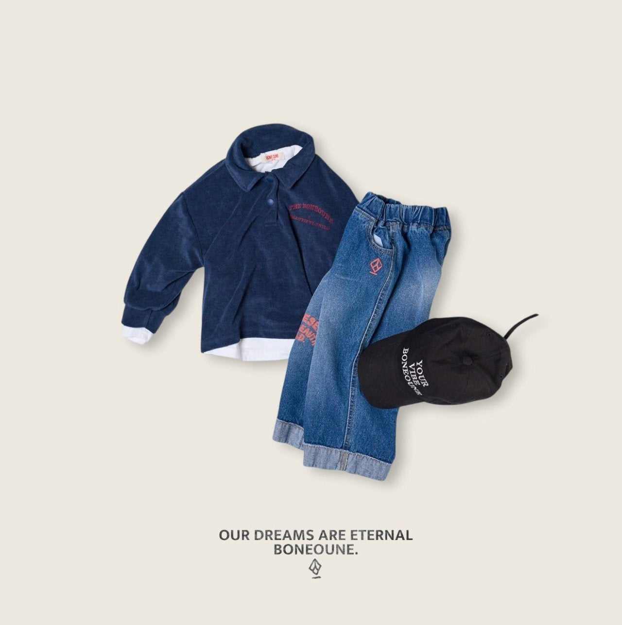 [BONEOUNE] Roll-Up Denim Pants_Denim