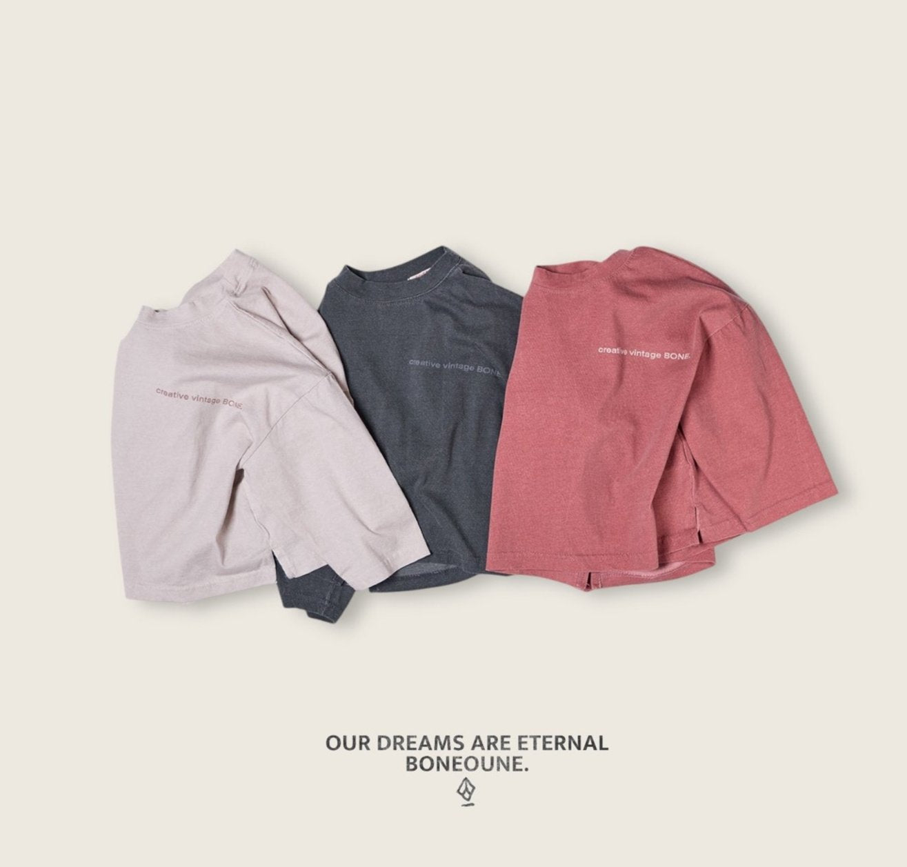 [BONEOUNE] Pigment Loose Slit T-shirt_3colors