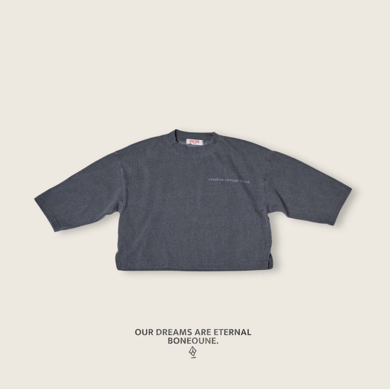 [BONEOUNE] Pigment Loose Slit T-shirt_3colors