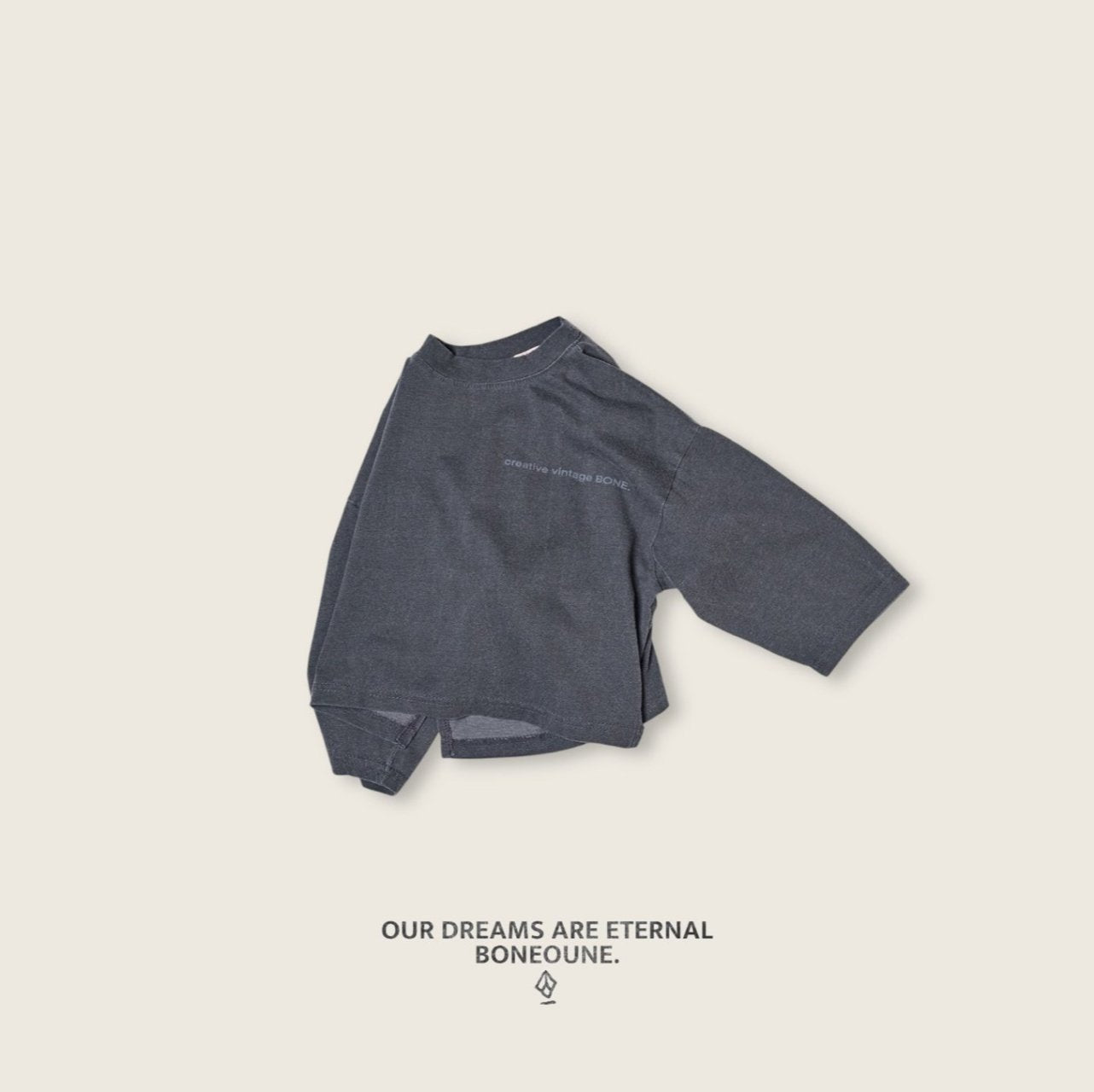 [BONEOUNE] Pigment Loose Slit T-shirt_3colors