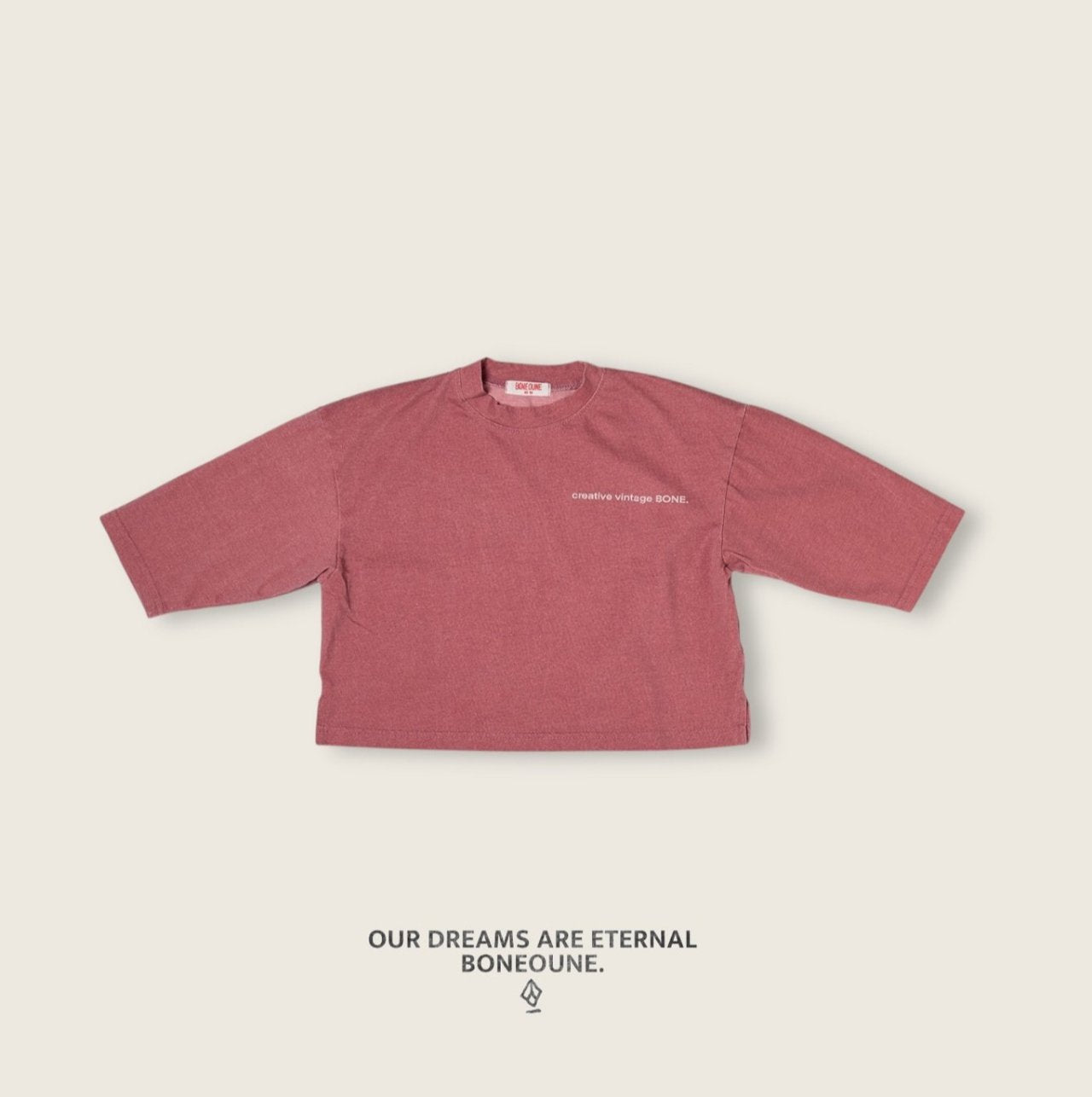 [BONEOUNE] Pigment Loose Slit T-shirt_3colors