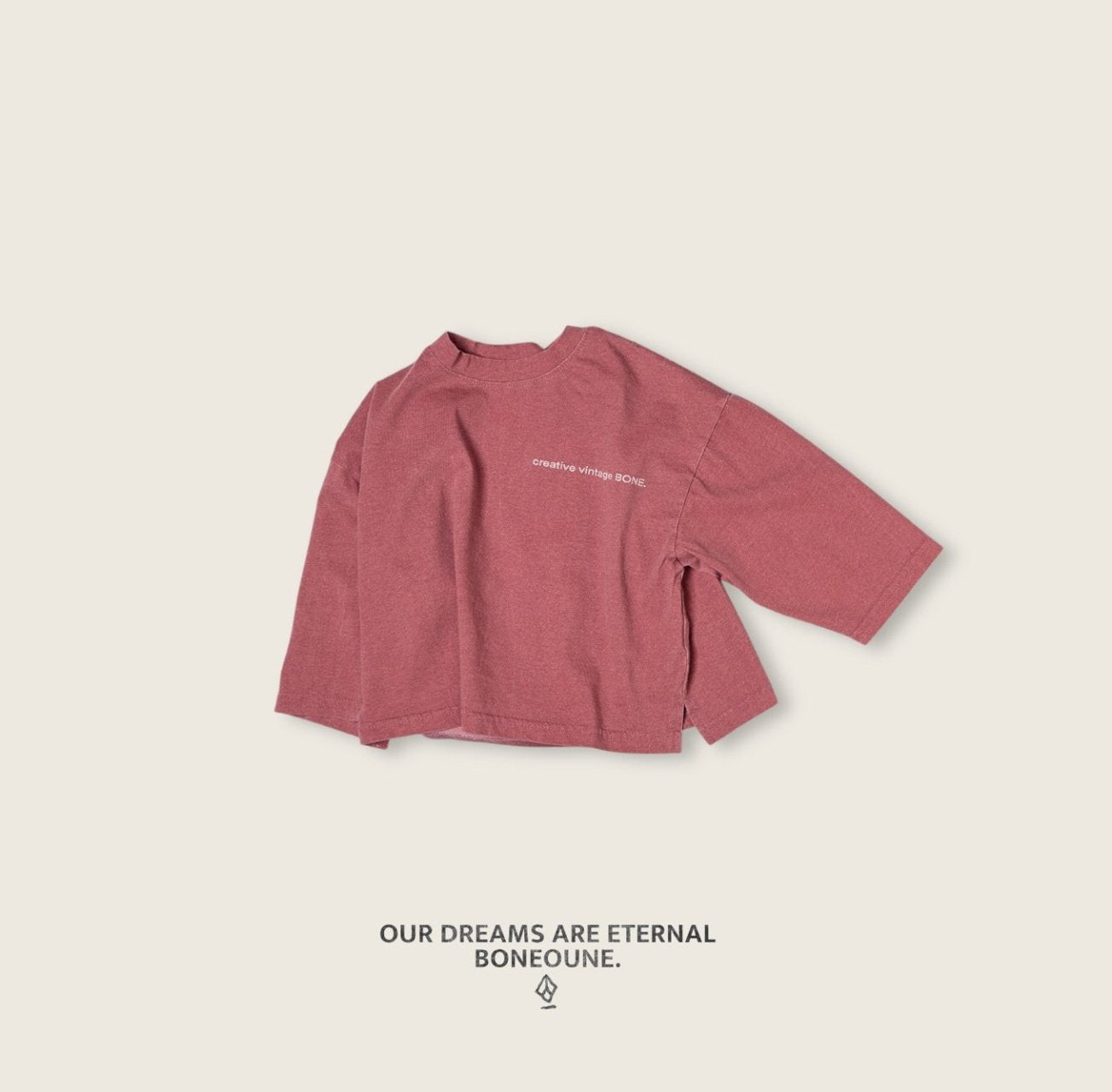 [BONEOUNE] Pigment Loose Slit T-shirt_3colors