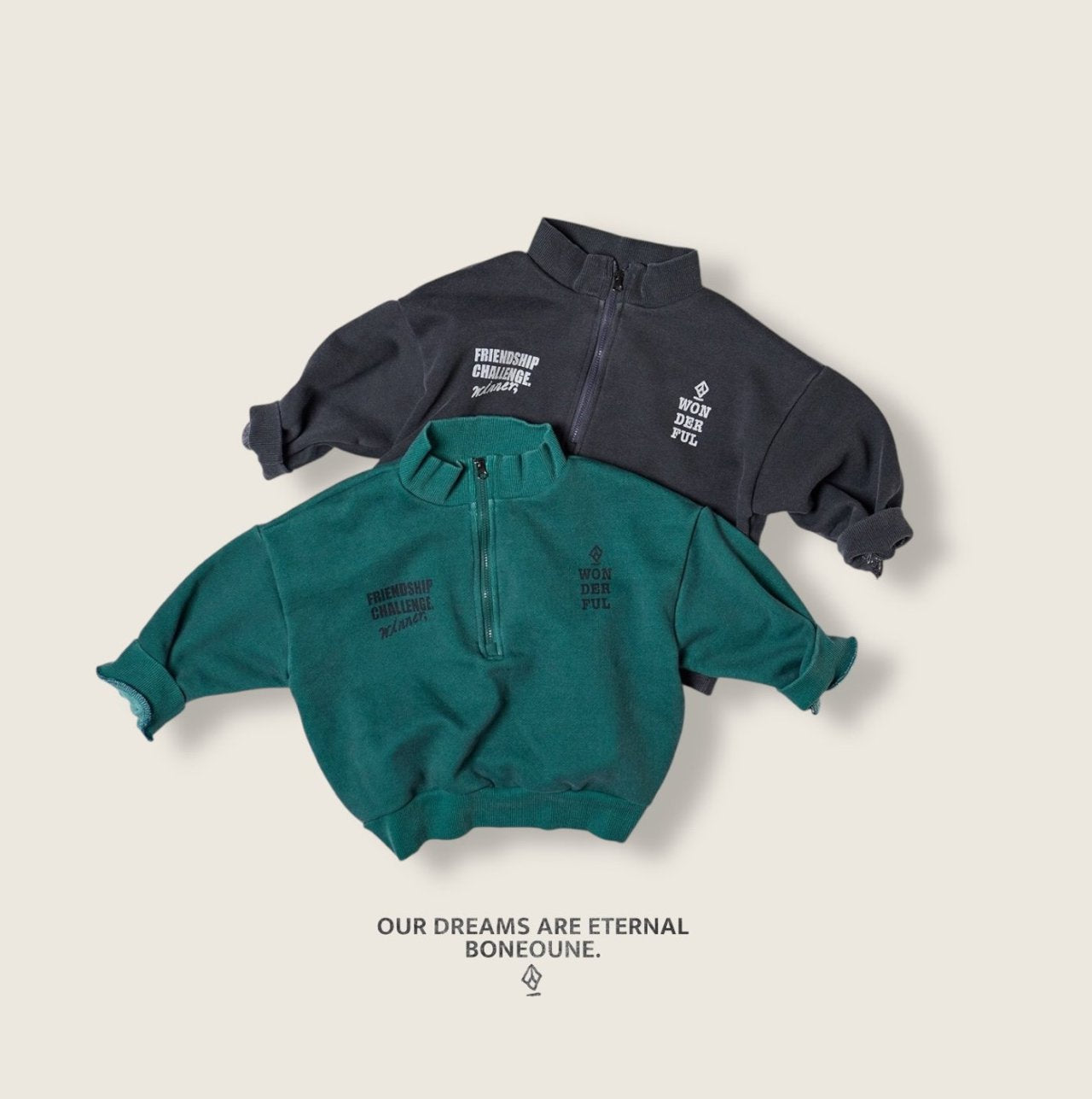 [BONEOUNE] Rucker Half-Zip Pullover_2colors