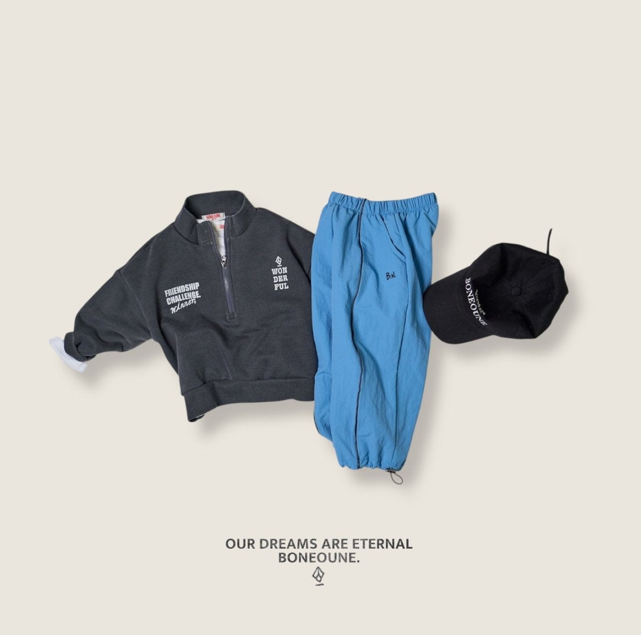 [BONEOUNE] Rucker Half-Zip Pullover_2colors