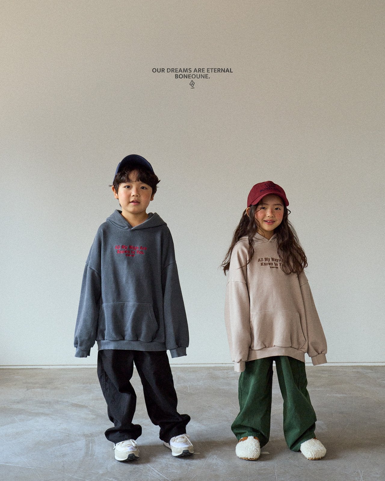 [BONEOUNE] All My Hooded Sweatshirt_2colors