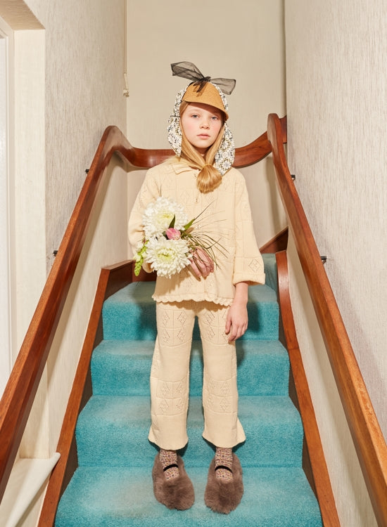 新品未使用　FISH&KIDS ニットワンピース　4-5y Kids FLOWER KNIT DRESS - ANYplace